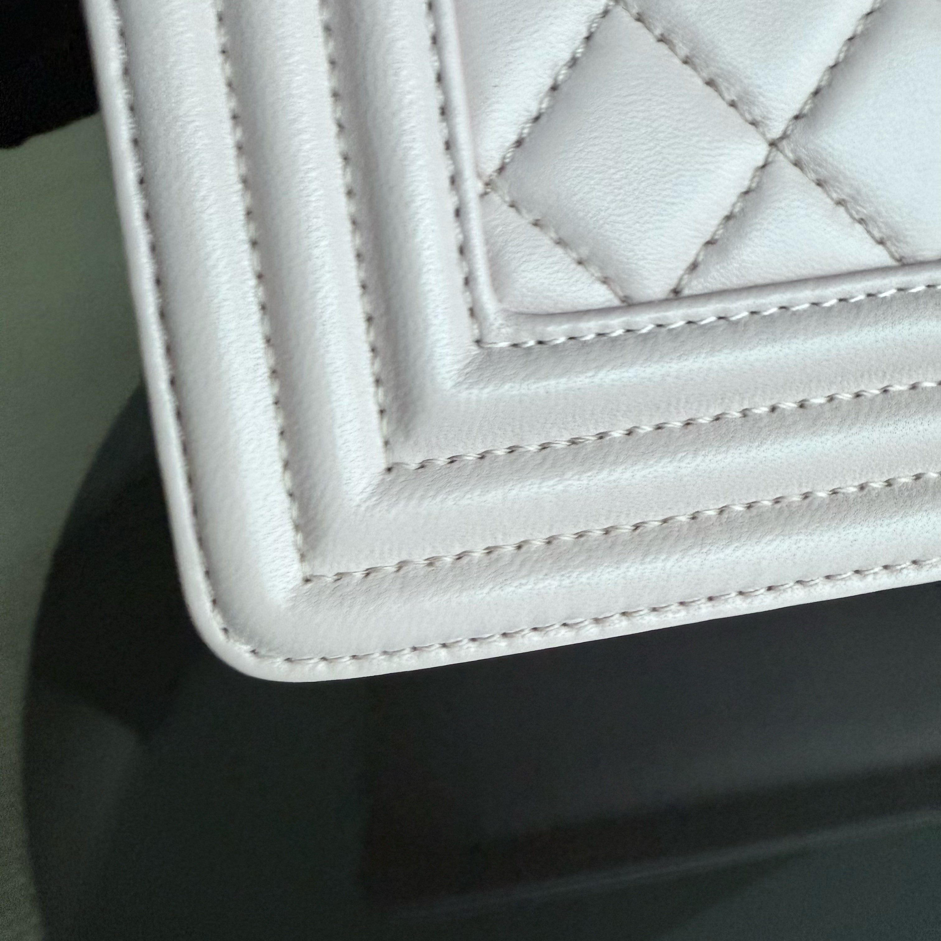 Chanel Boy Medium - 25CM Quilted Lambskin Sakura Light Pink Gold Hardware Series 24
