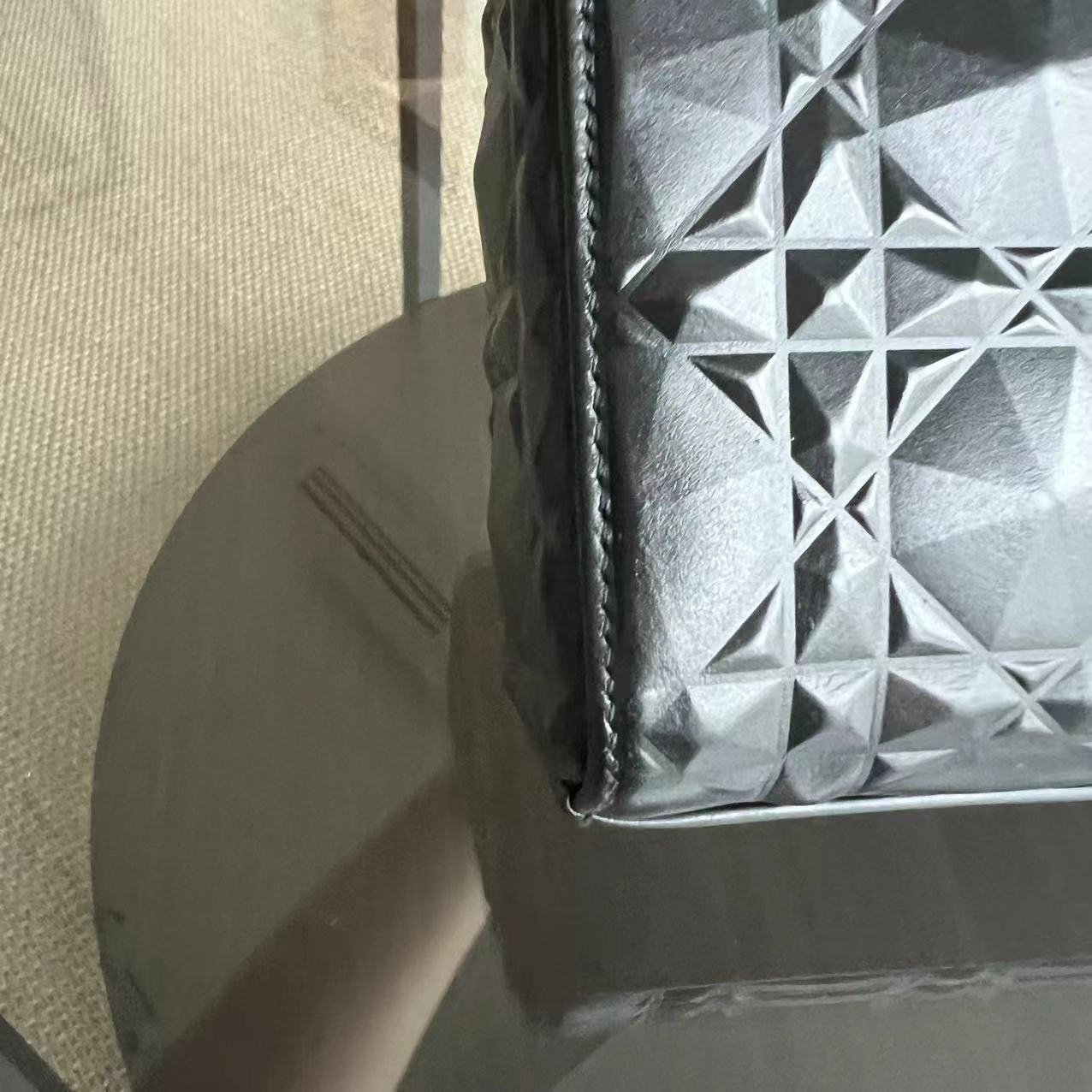 Dior D-Joy Medium - Black Cannage Dimond Motif All Black Hardware