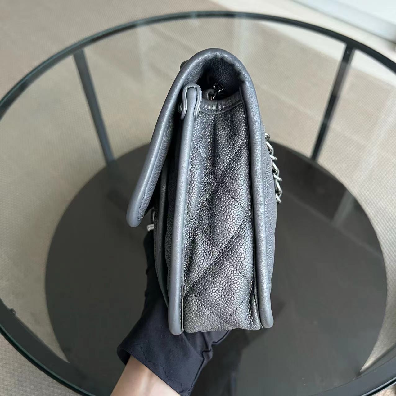 Caviar French Riviera Medium 25CM Dark Grey Gray Silver Hardware Series 19