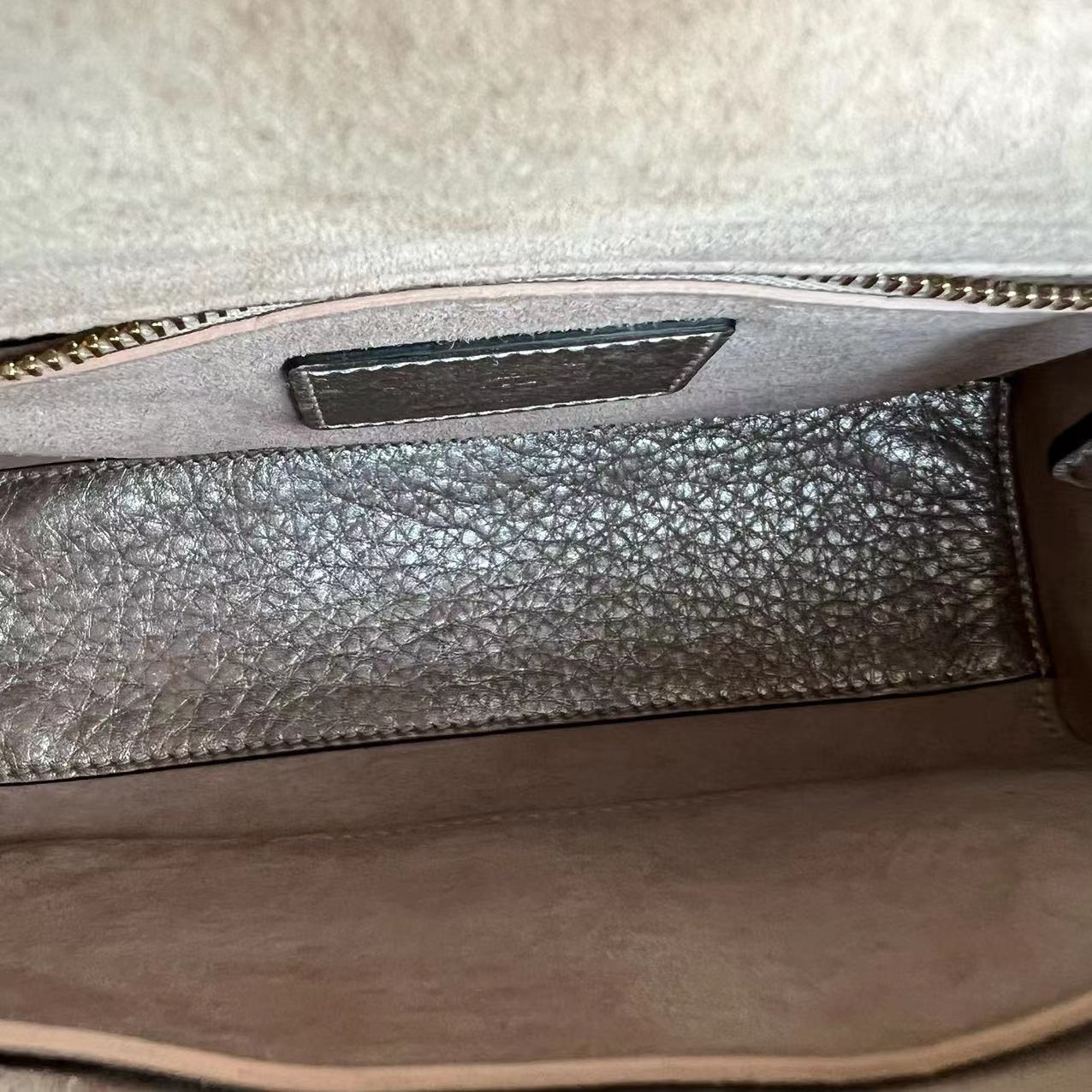 Lady Small Grained Calfskin Metallic Rose Gold Golden Hardware