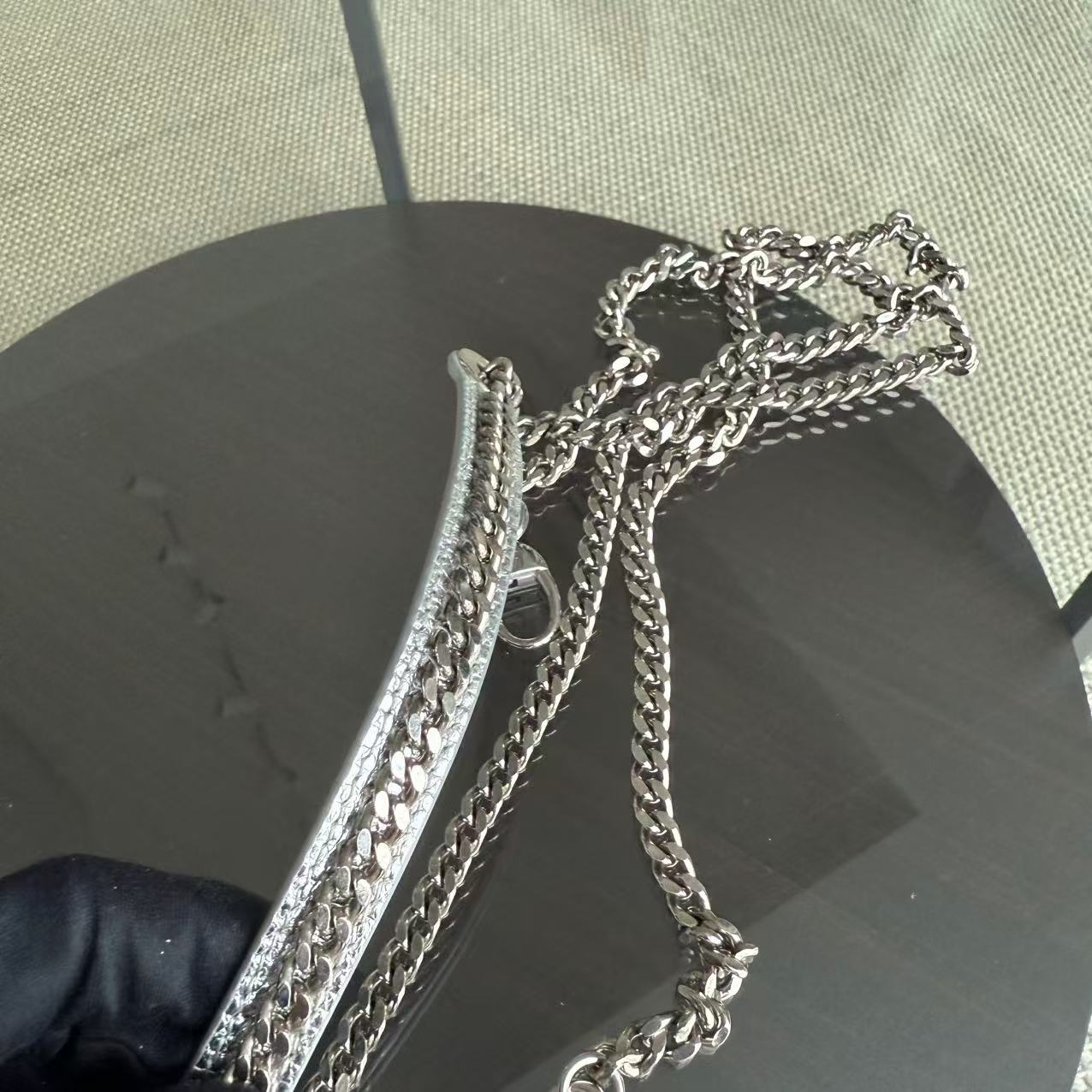 *Rare* Dior Lady Mini - Lizard Silver Metallic Limited Edition Chain Strap Silver Hardware