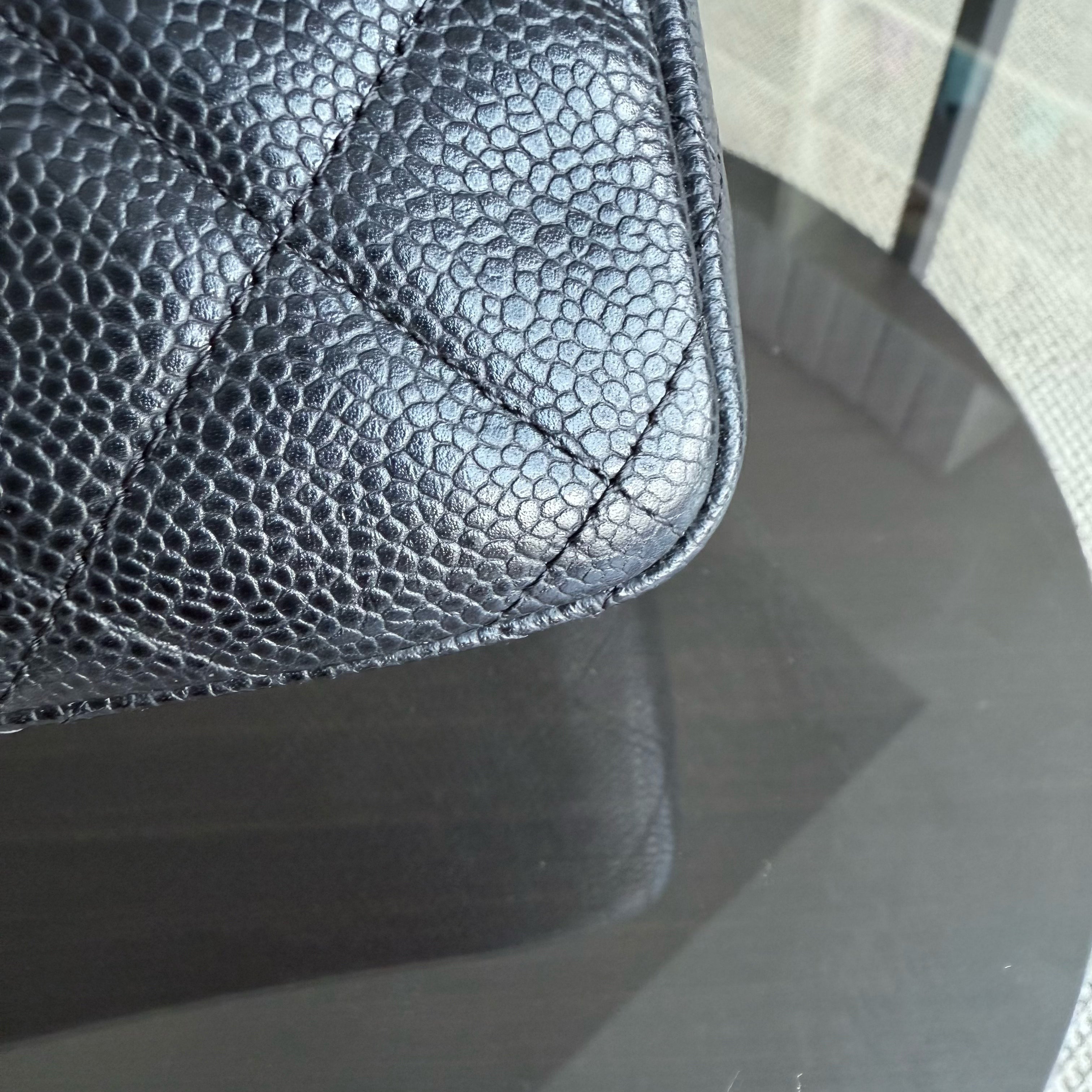 Chanel Classic Flap Jumbo - Double Flap Caviar 30CM Quilted Black Silver Hardware Series 15