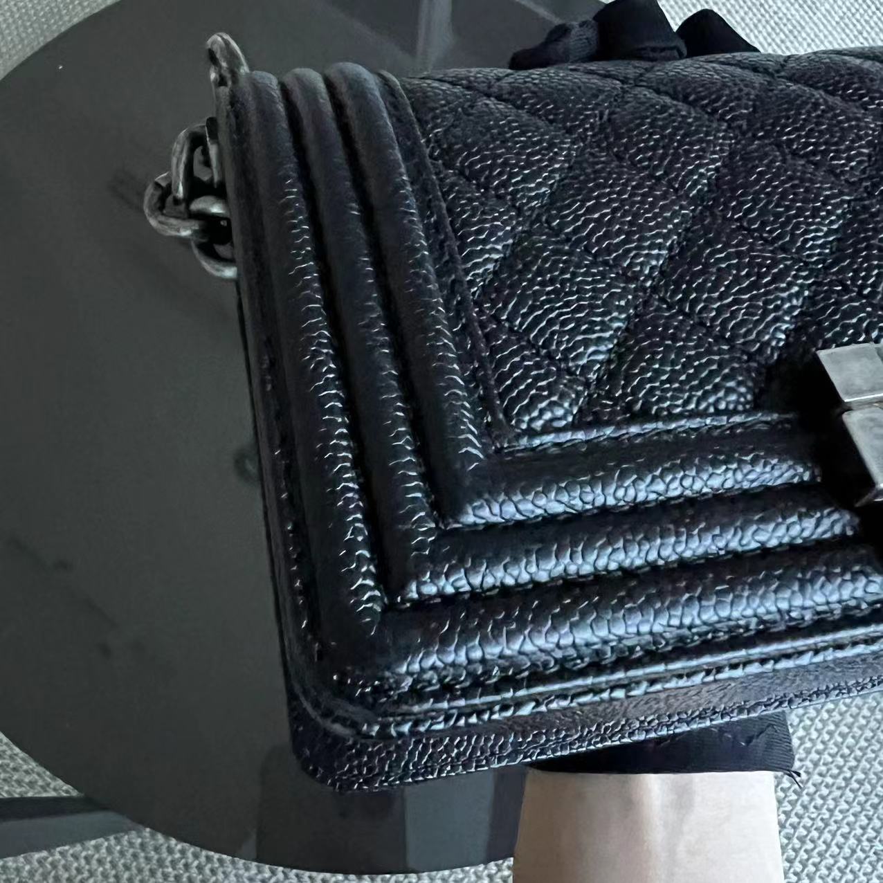 Chanel Boy Small - Caviar Quilted Grained Calfskin Black Ruthenium Silver Hardware Series 19