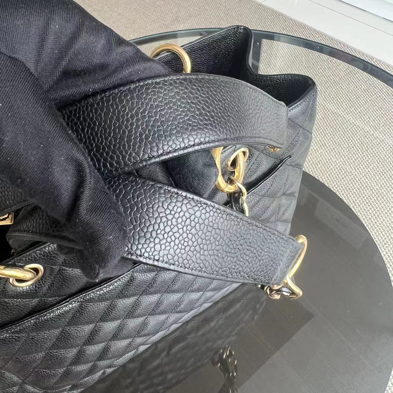 Caviar GST Grand Shopping Tote Quilted Black Golden Hardware Series 12