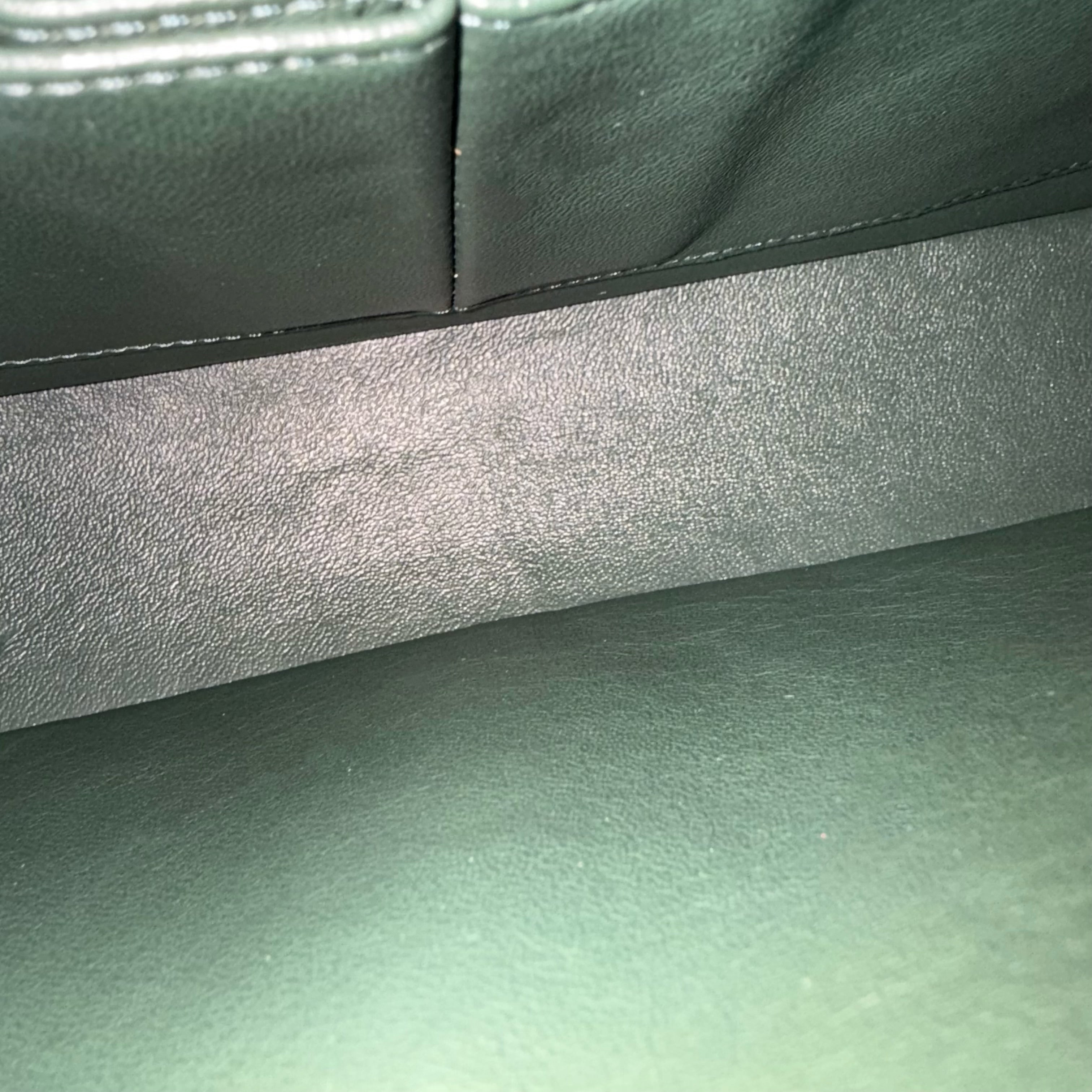 Chanel Classic Flap Medium - 25CM Quilted Lambskin Dark Green Silver Hardware Series 23