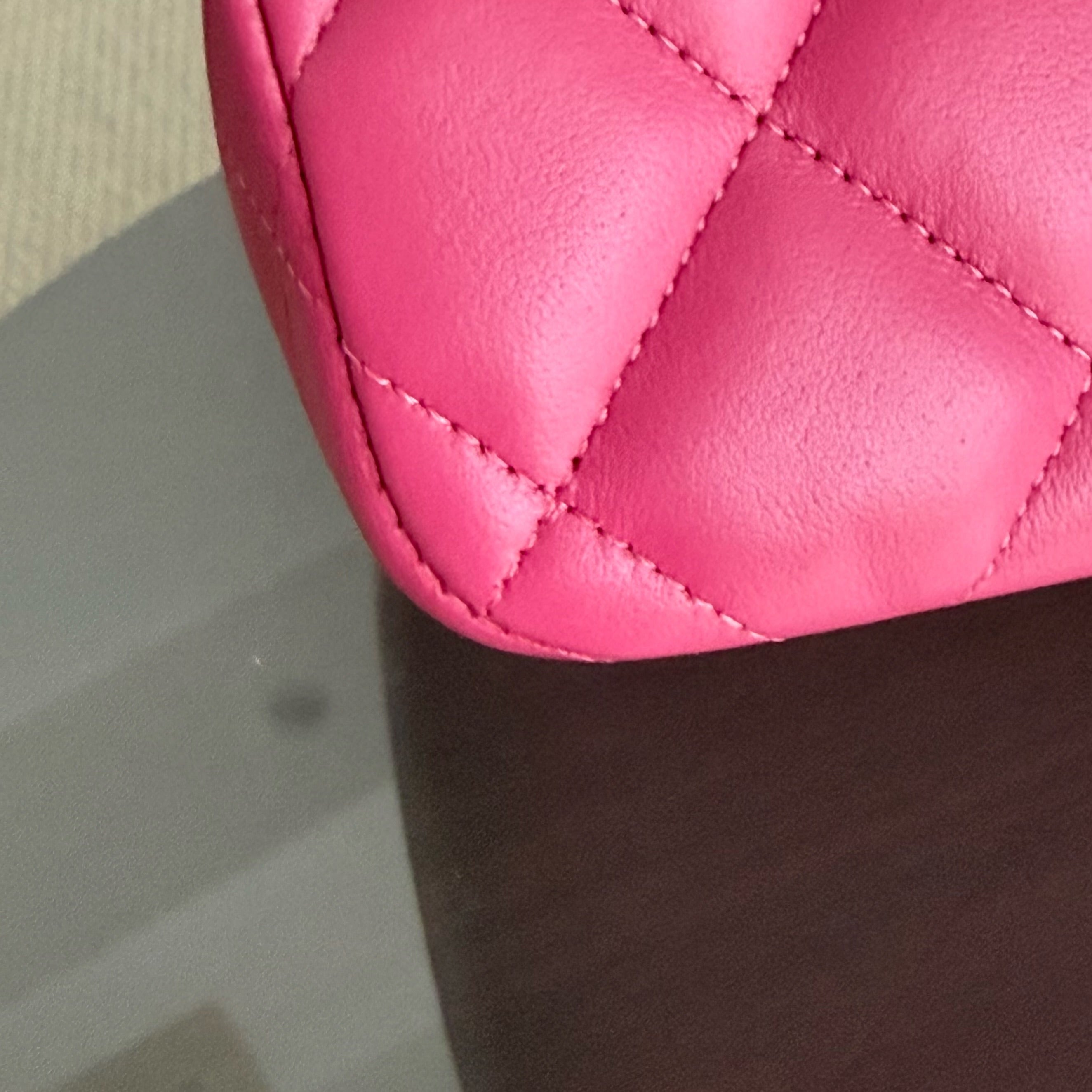 Chanel Classic Flap Jumbo - Double Flap 30CM Quilted Lambskin Pink Gold Hardware Series 17