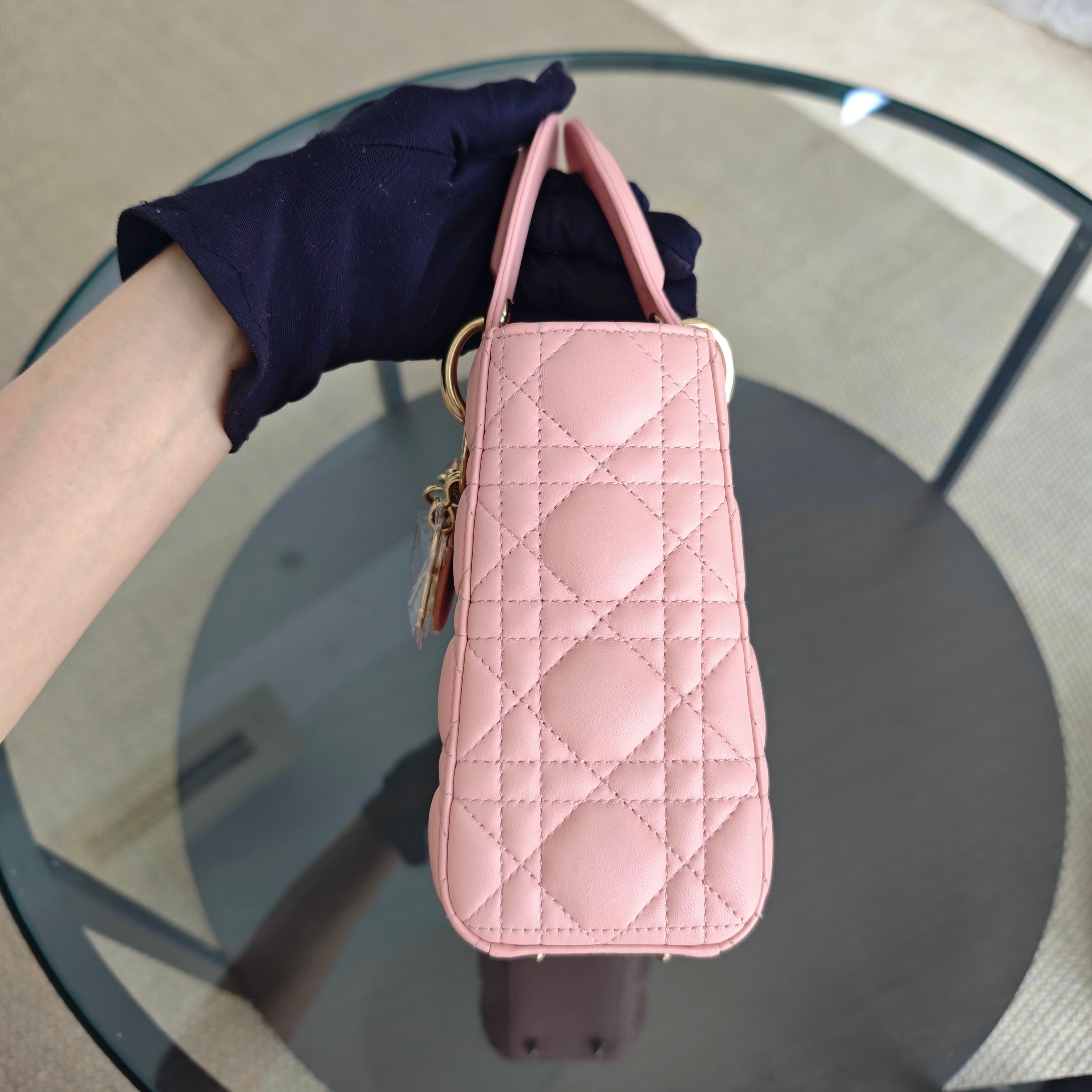 Dior Lady Small ABC Flap - Cannage Lambskin Light Pink Gold Hardware MyABC