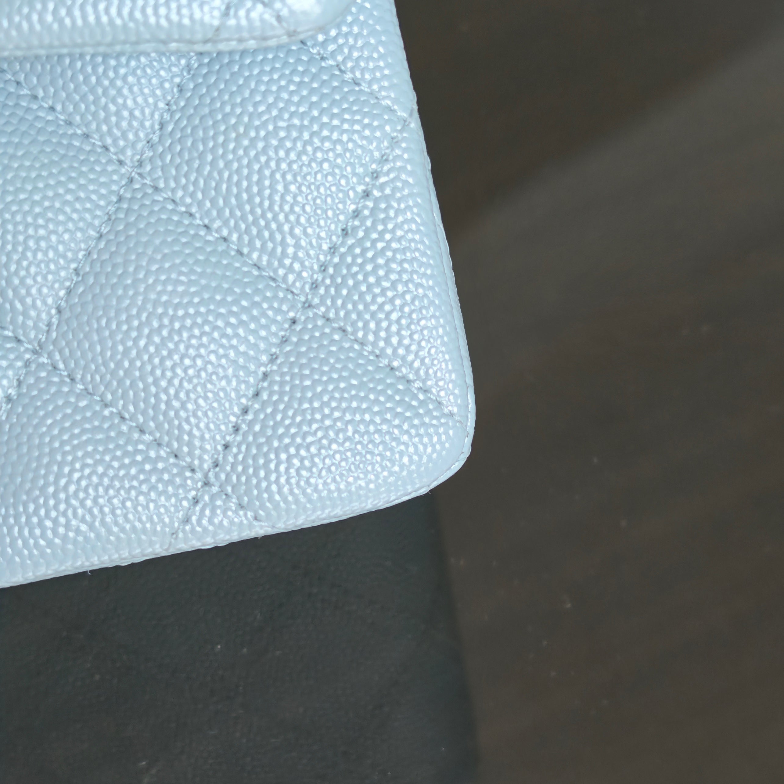 Chanel Classic Flap Small - Caviar 23CM Quilted Baby Blue Light Gold Hardware Microchip