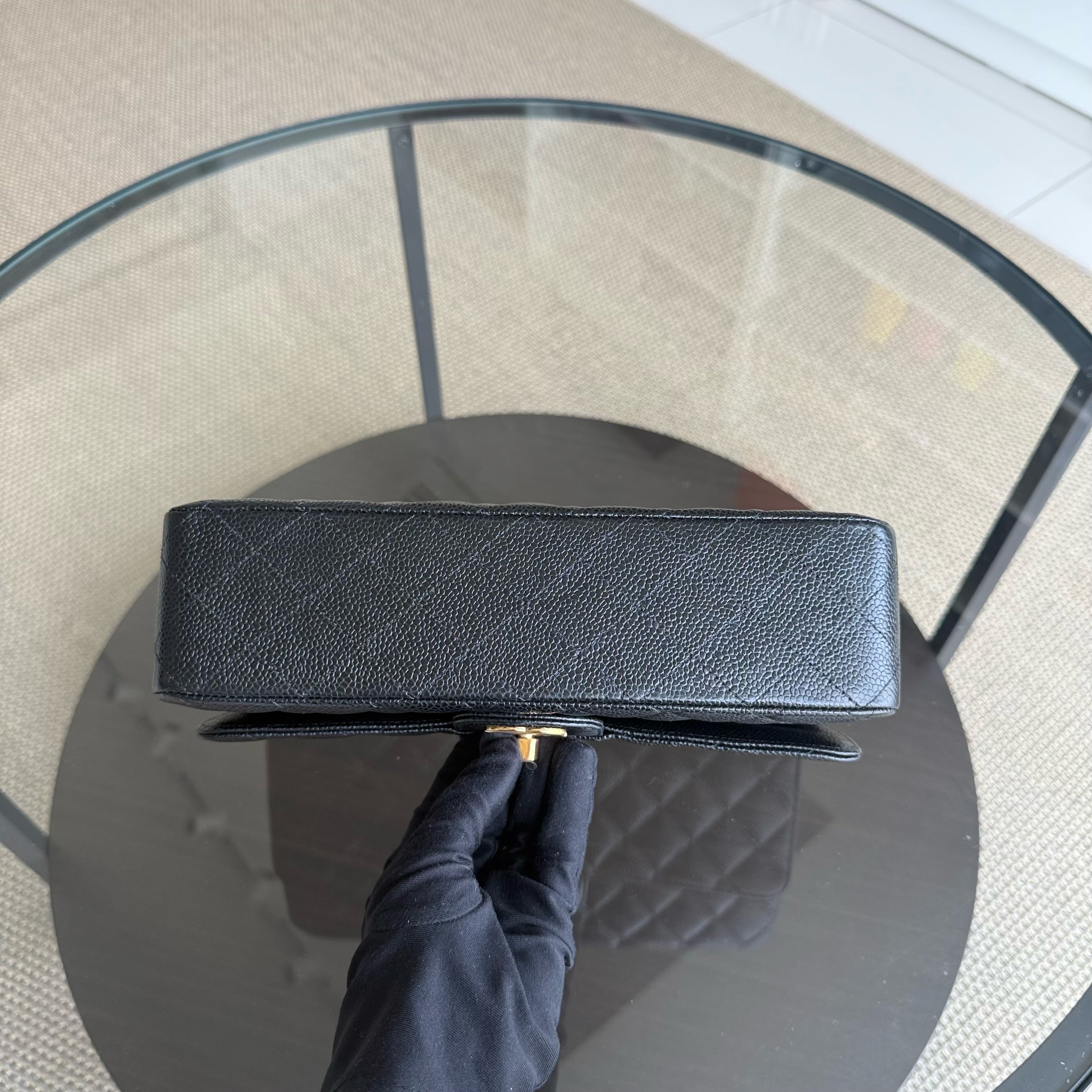 Chanel Classic Flap Medium - Caviar 25CM Quilted Black Gold Hardware Series 27