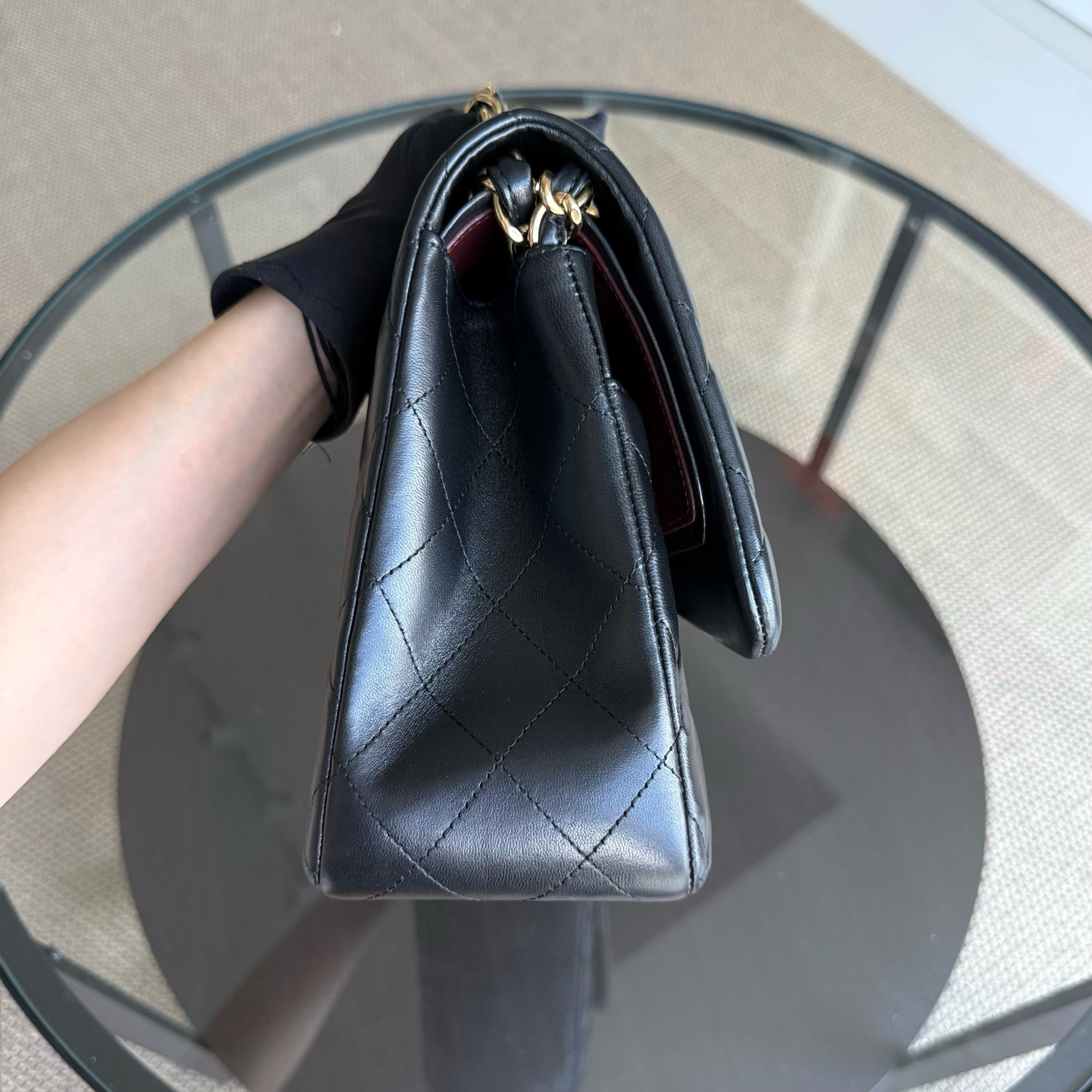 Chanel Classic Flap Jumbo - Double Flap Quilted Lambskin Black Gold Hardware Series 17