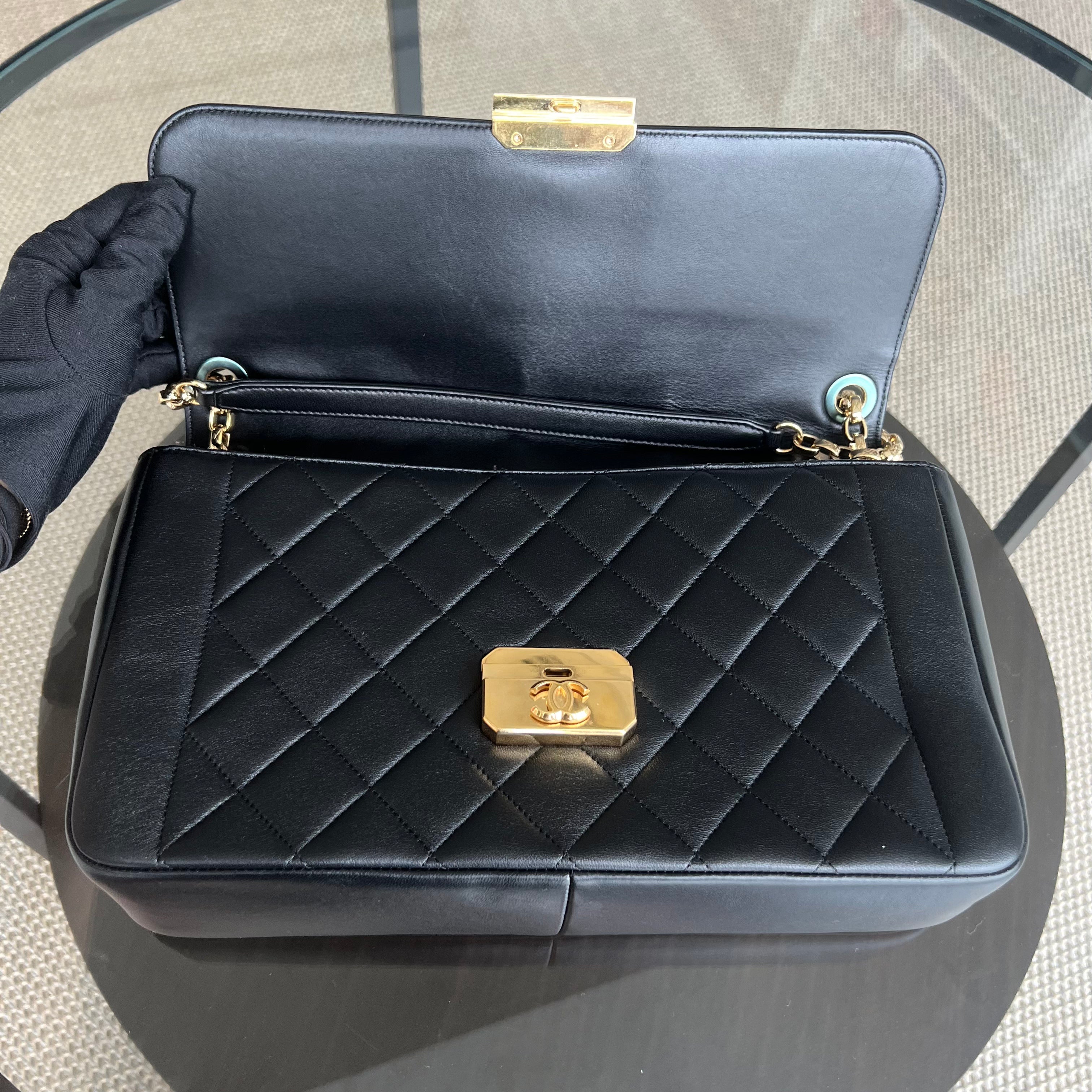 Chanel Chic With Me Flap - Seasonal Flap Black Lambskin Large Gold Hardware Series 18