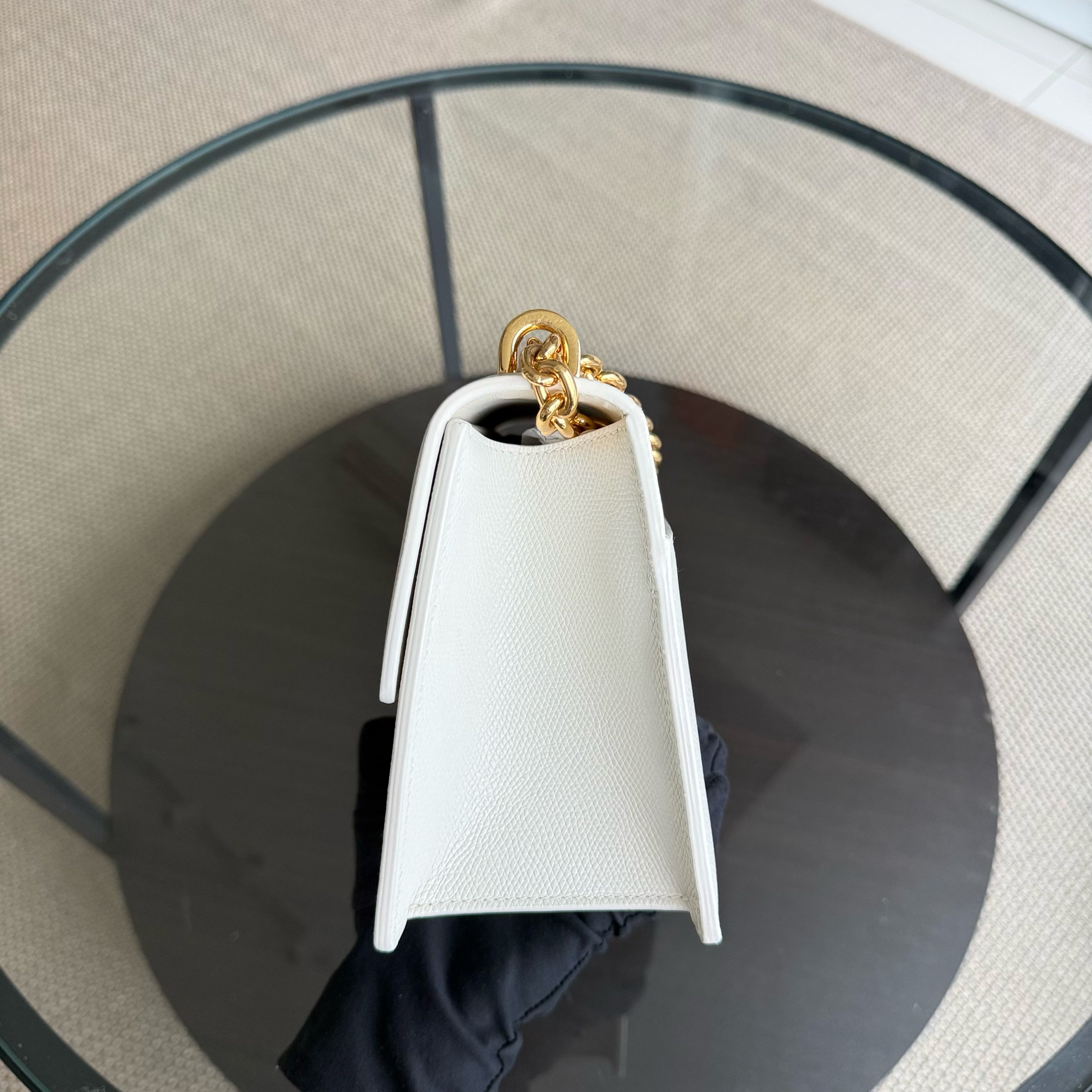 Dior 30 Montaigne Chain - Grained Calfskin White Gold Hardware