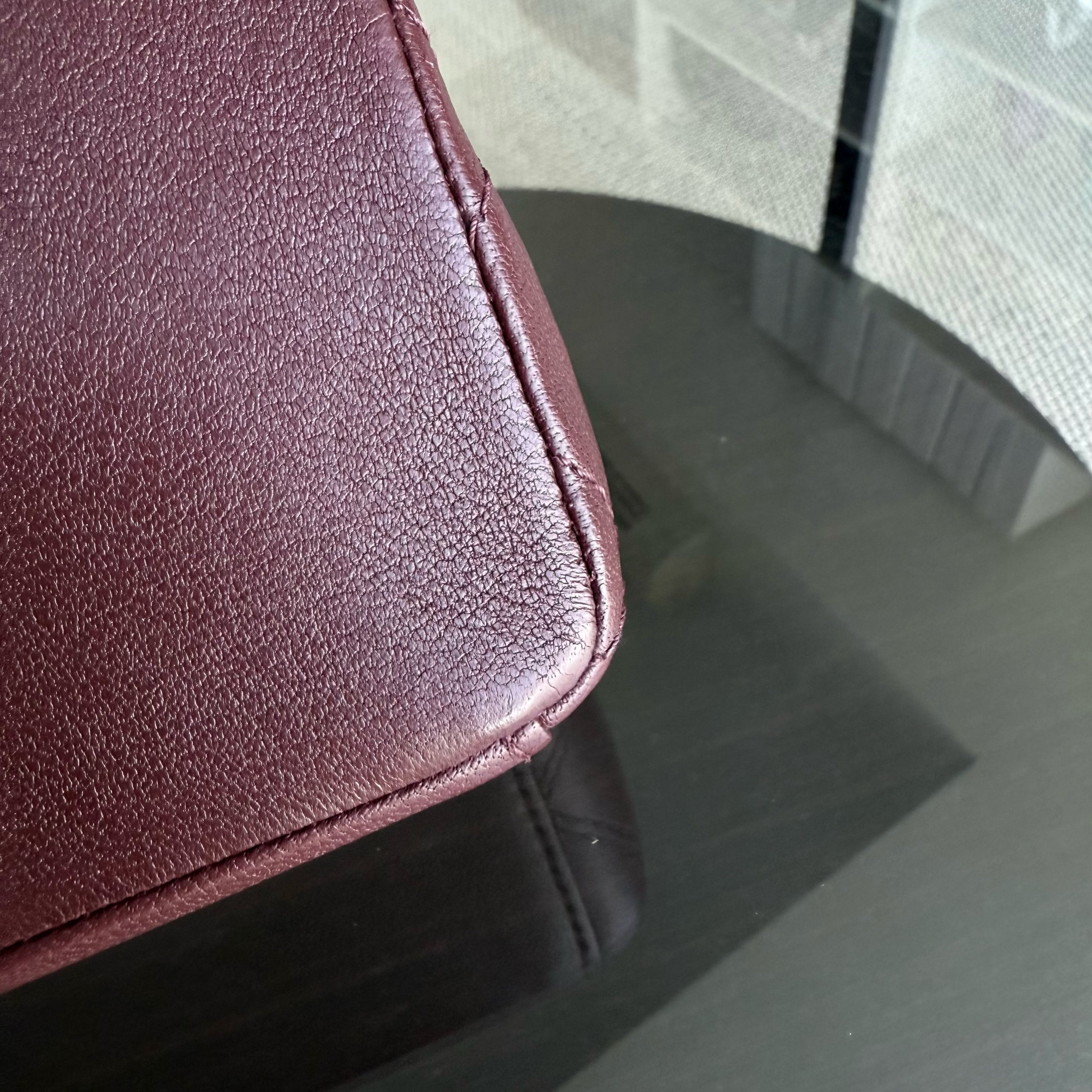 Chanel Mademoiselle Seasonal Flap - 25CM Quilted Lambskin Burgundy Gold Hardware Series 23
