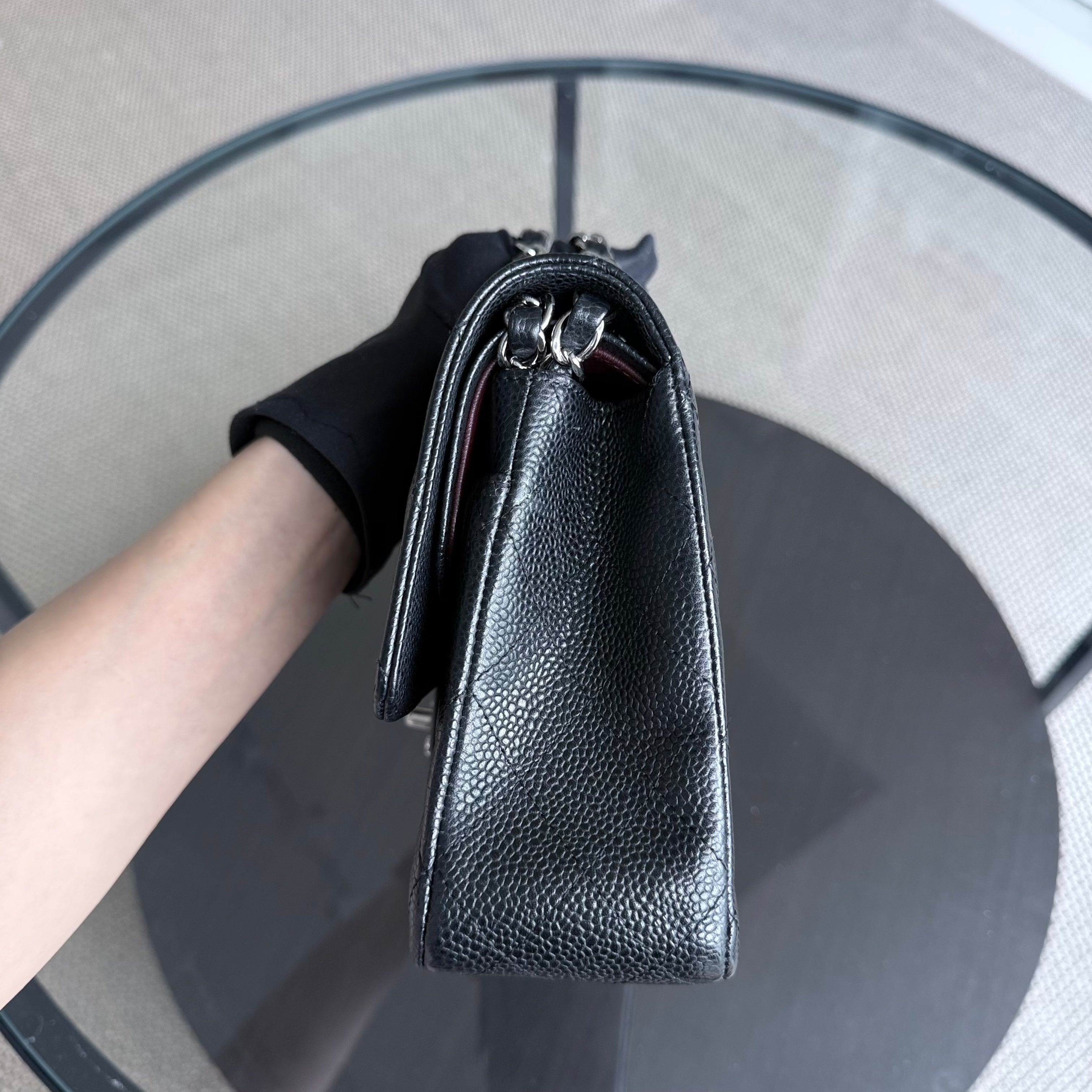 Chanel Classic Flap Medium - Caviar 25CM Quilted Black Silver Hardware Series 14