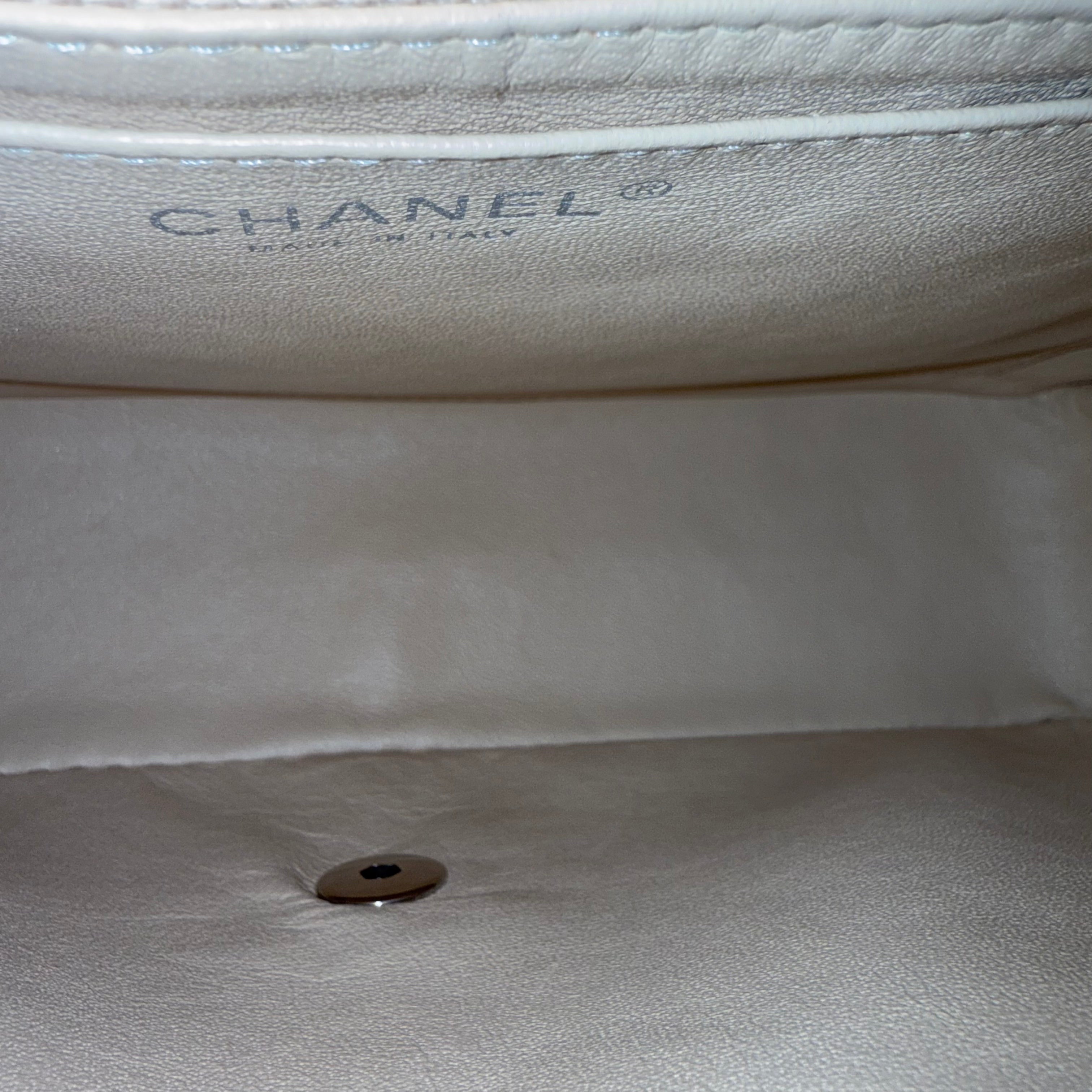 Chanel Classic Flap Jumbo - 30CM Quilted Single Flap Lambskin Beige Silver Hardware Series 13