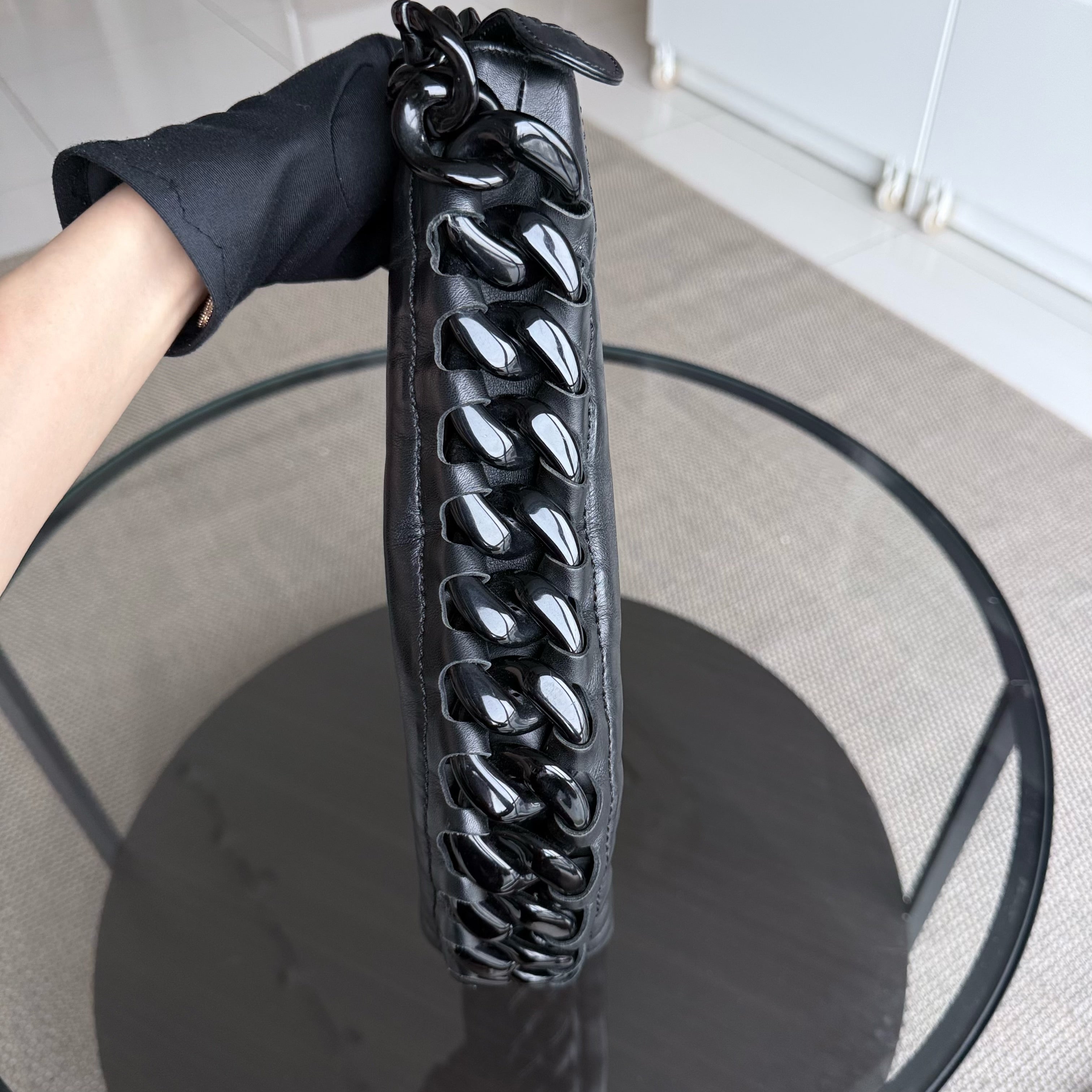 Chanel Shopping Tote - Calfskin Quilted Black Gold Hardware Series 11