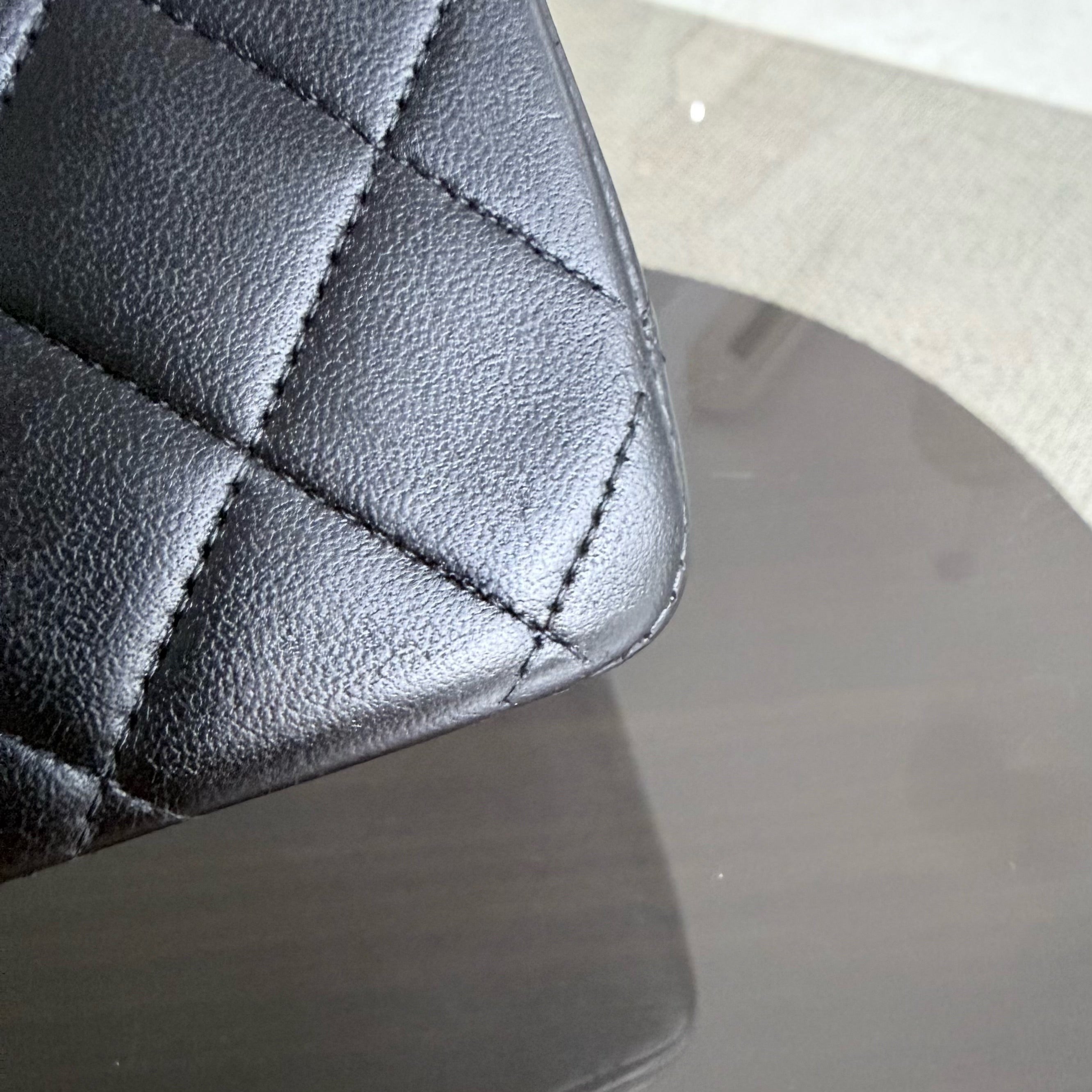 Chanel Classic Flap Medium - 25CM Quilted Lambskin Black Silver Hardware Series 13