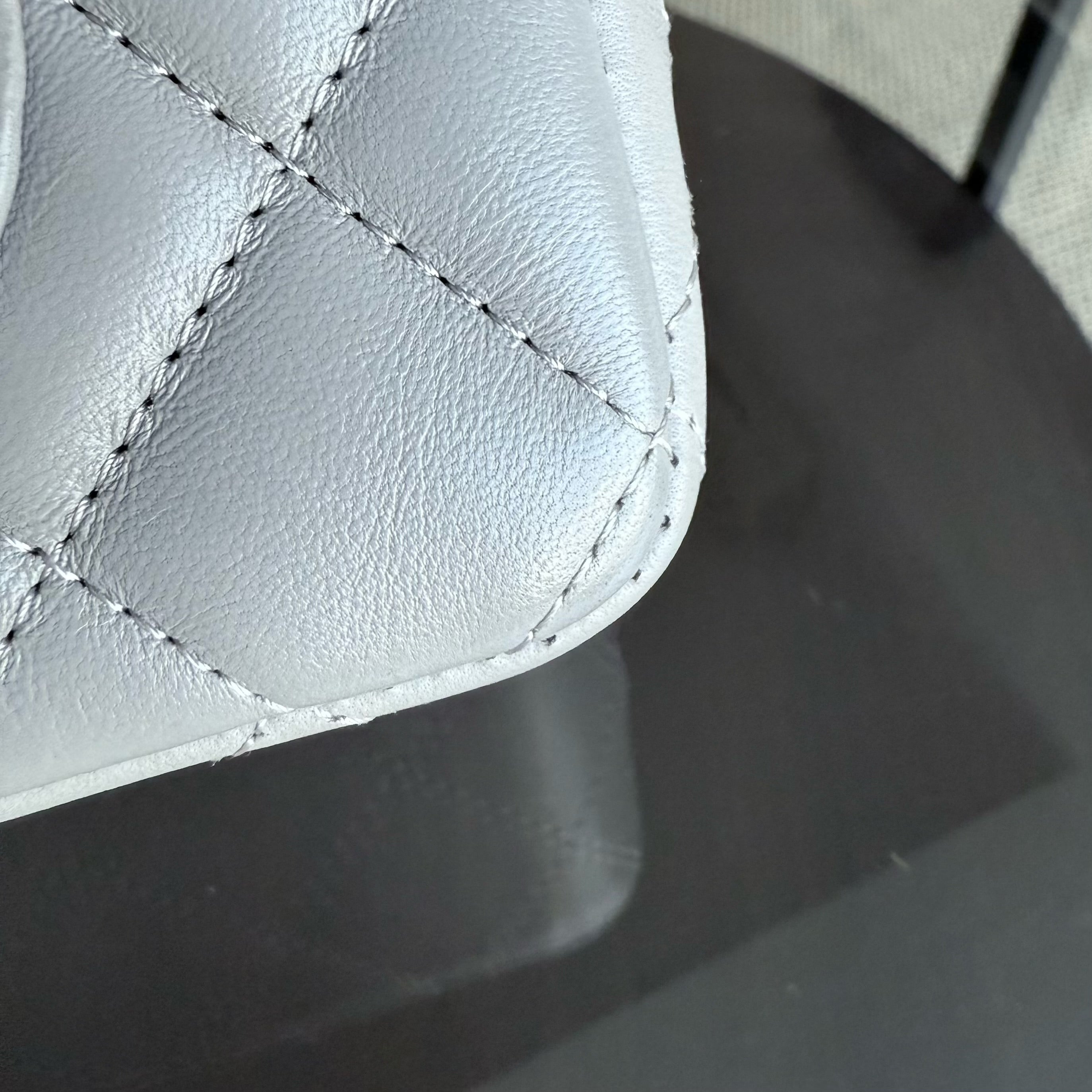 Chanel Lambskin Mini Rectangle Classic Flap - 20CM Quilted Gray Silver Hardware Microchip