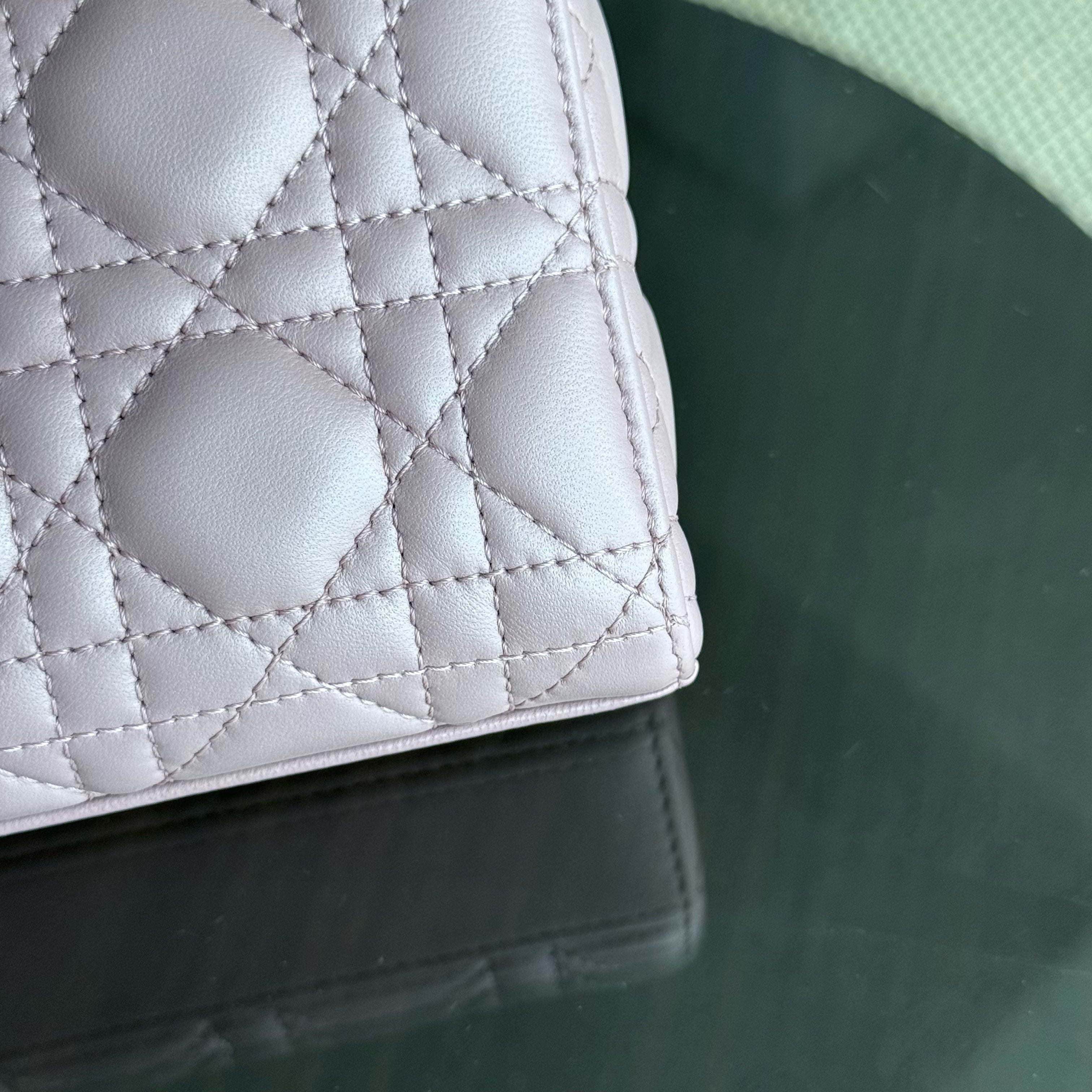Dior D-Joy Medium - Cannage Lambskin Pink Gold Hardware