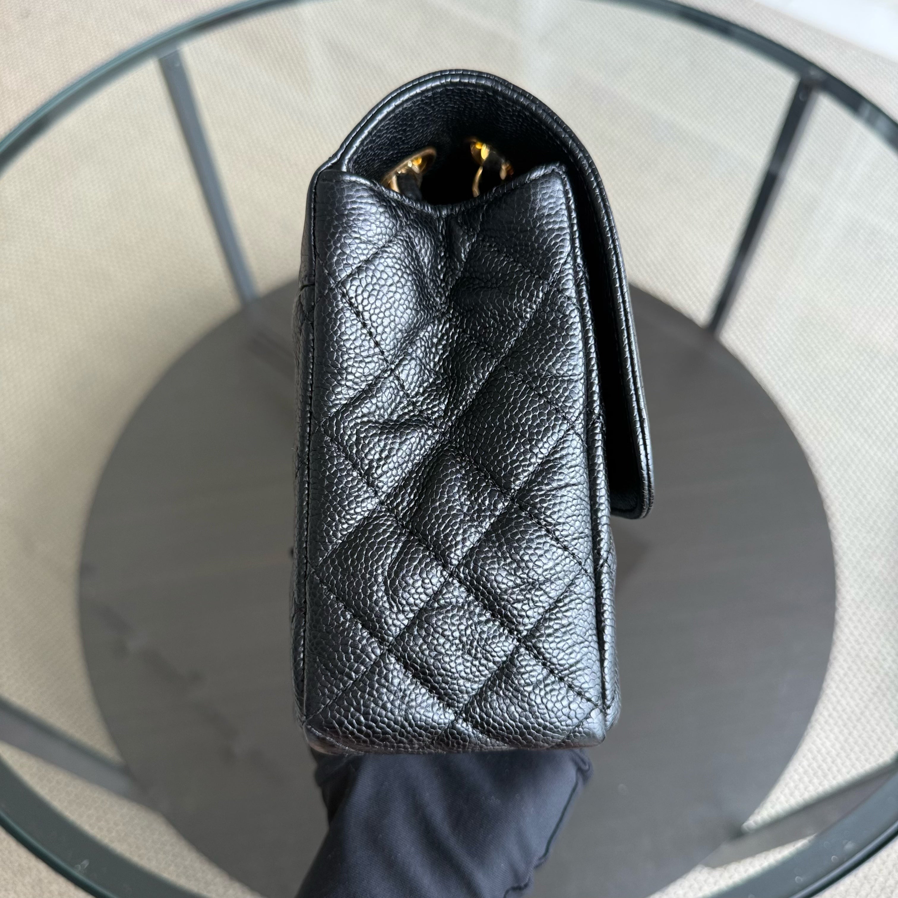 Chanel Seasonal Two-tone Flap Medium - Caviar Quilted Black Gold Hardware Series 21