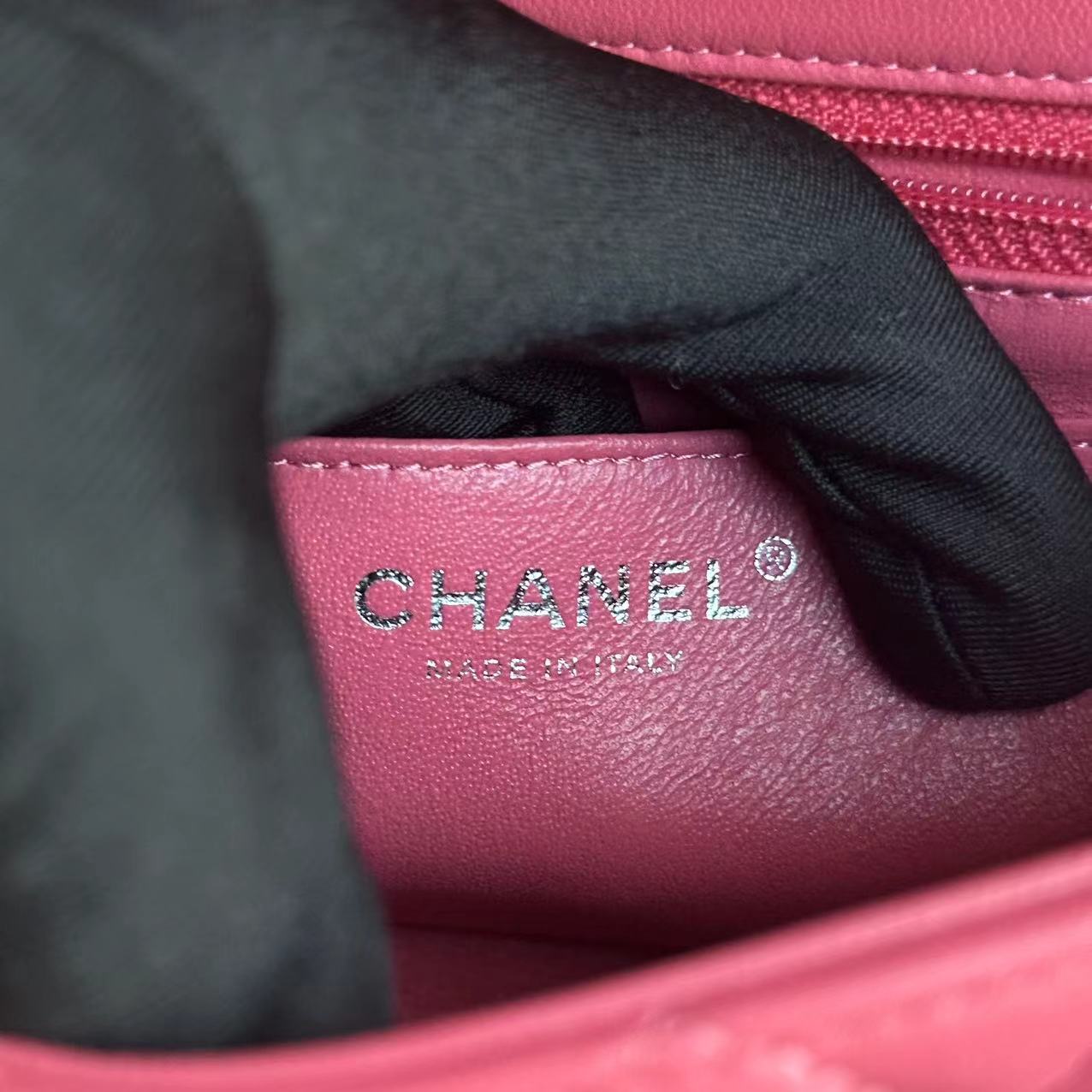 Chanel Classic Flap Mini - 20CM Rectangle Pink Quilted Lambskin Classic Flap Bag with Silver Hardware Series 28