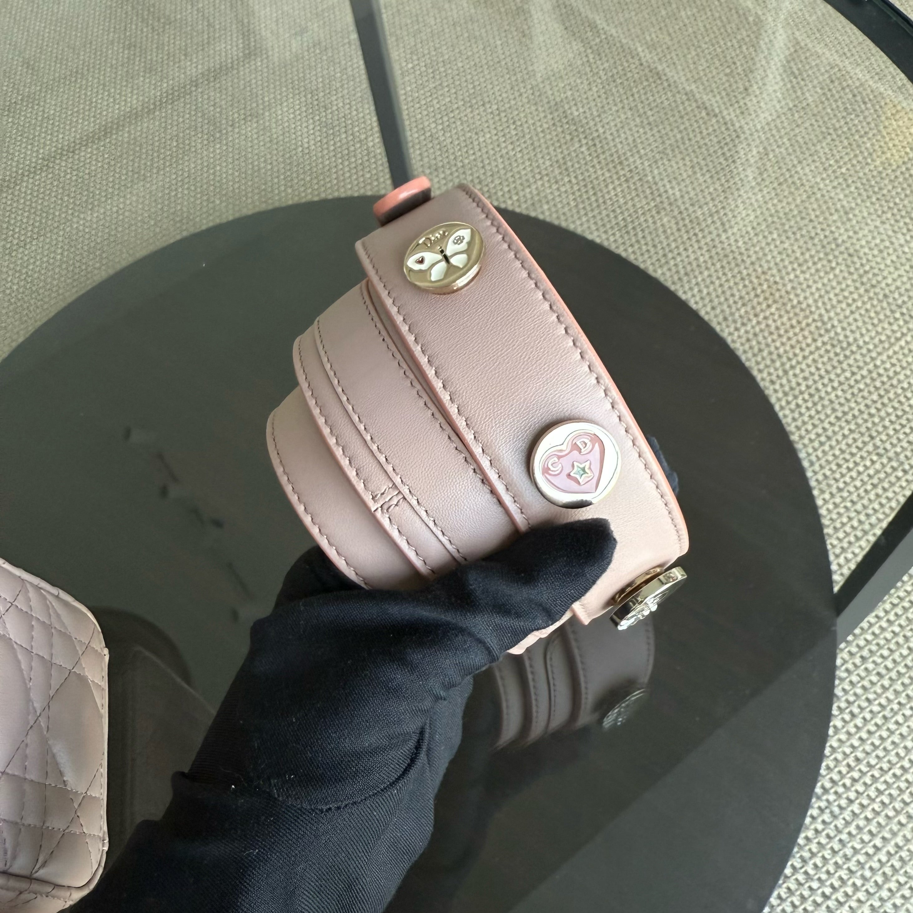Dior Lady Small Flap - Cannage Lambskin Blush Pink Gold Hardware