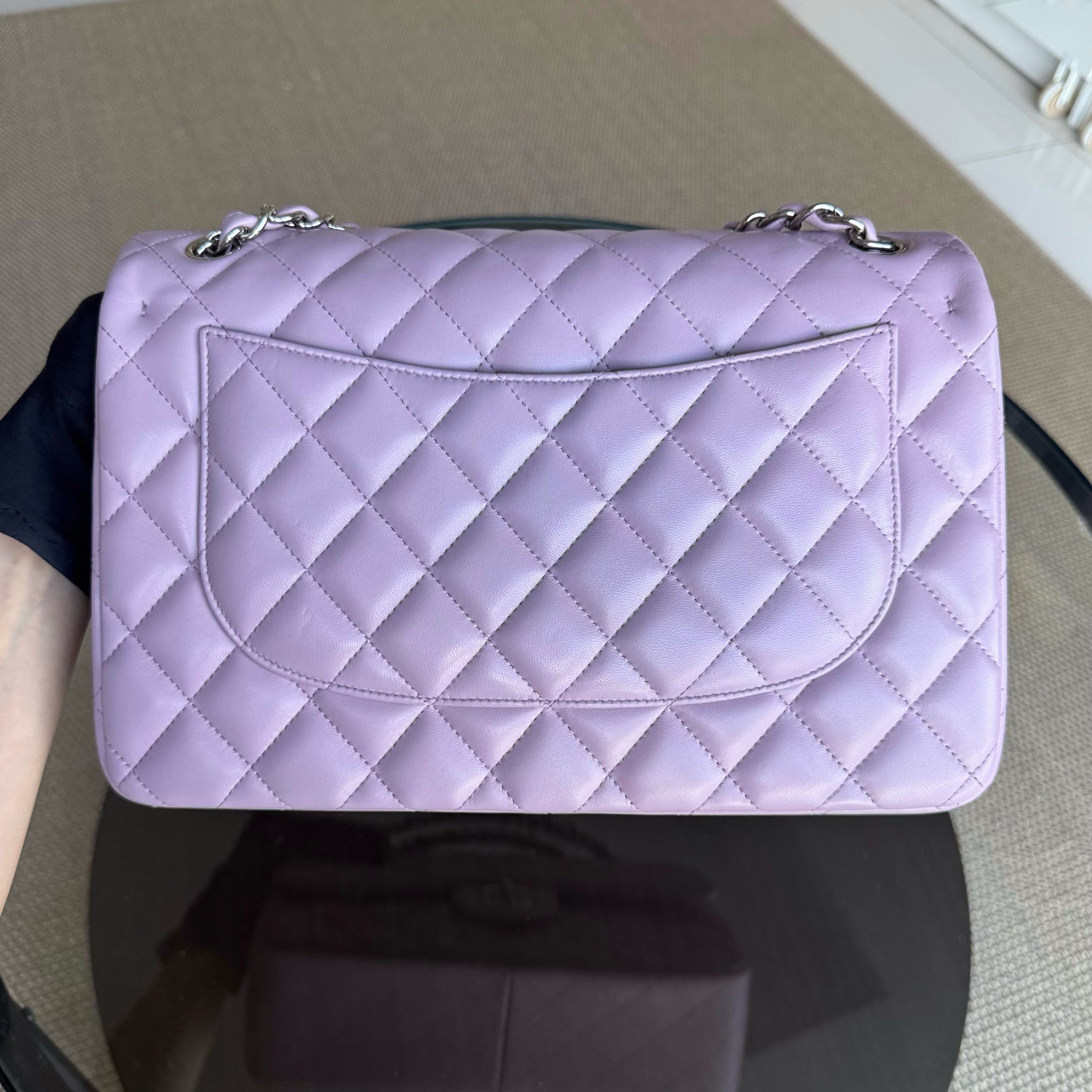Chanel Classic Flap Jumbo - Double Flap 30CM Quilted Lambskin Light Violet Hardware Series 16