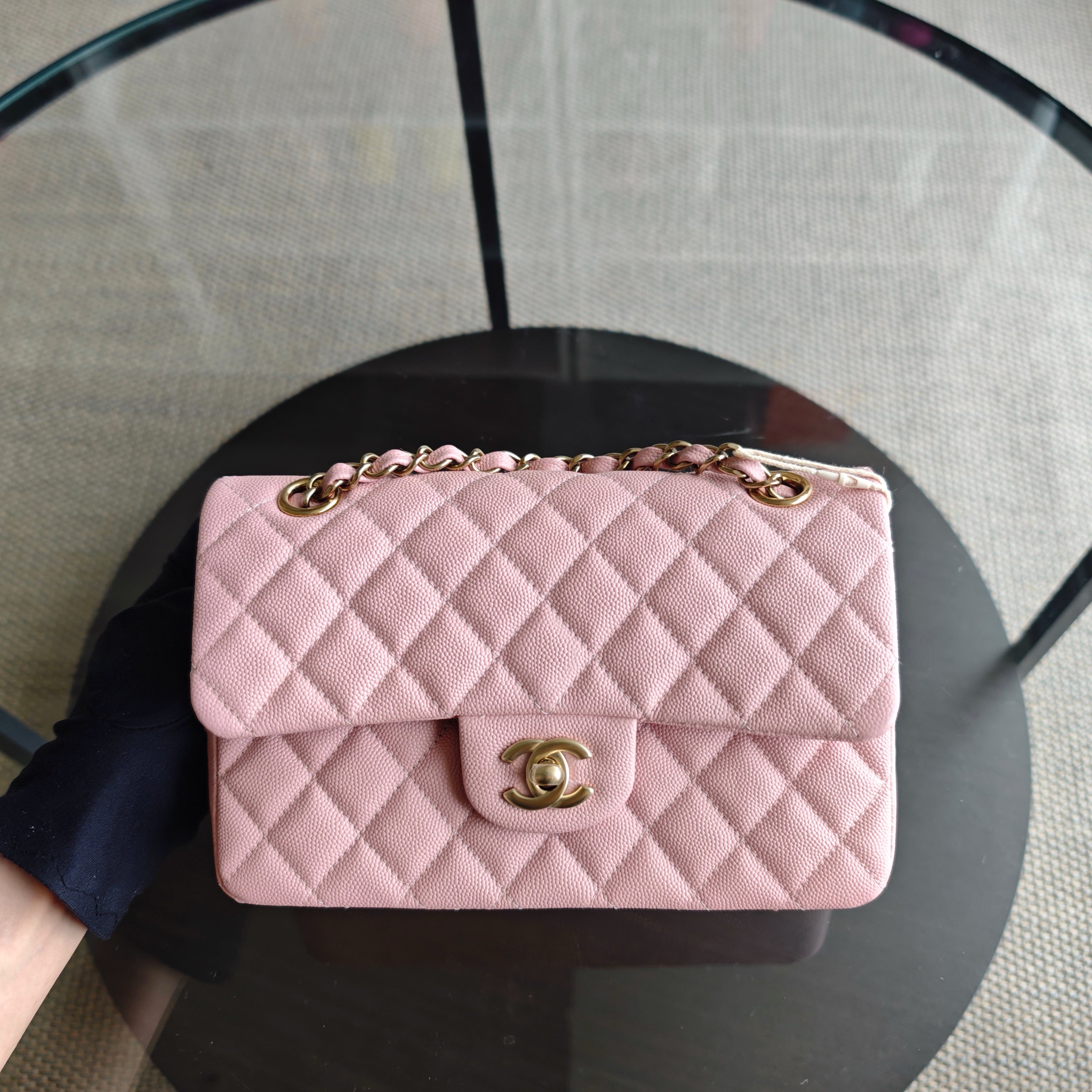 Chanel Classic Flap Small - Caviar 23CM Quilted Light Pink Gold Hardware Microchip