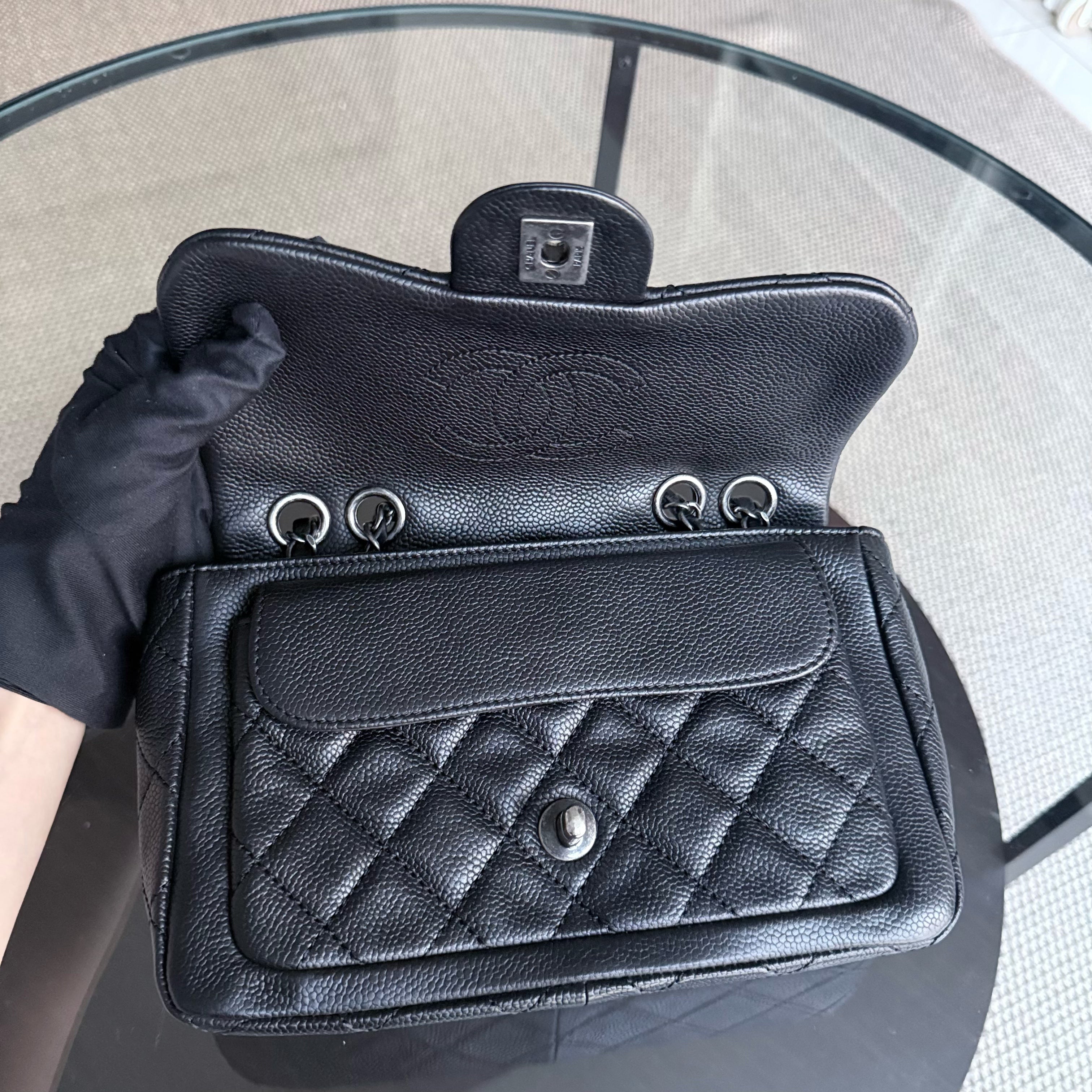 Chanel Seasonal Flap - 24CM Caviar Grained Calfskin Black Silver Hardware Series 18