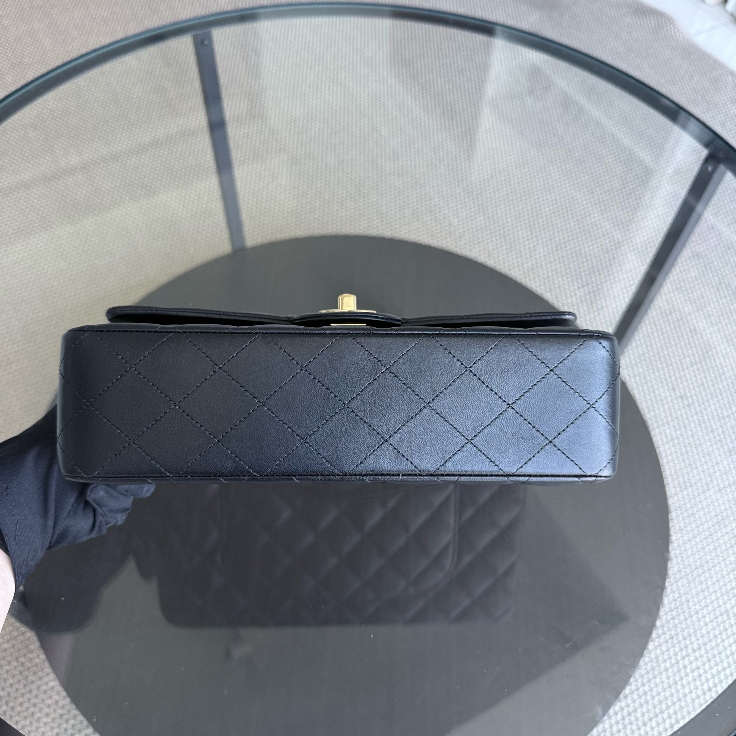 Chanel Classic Flap Medium - 25CM Quilted Lambskin Black Gold Hardware Series 18