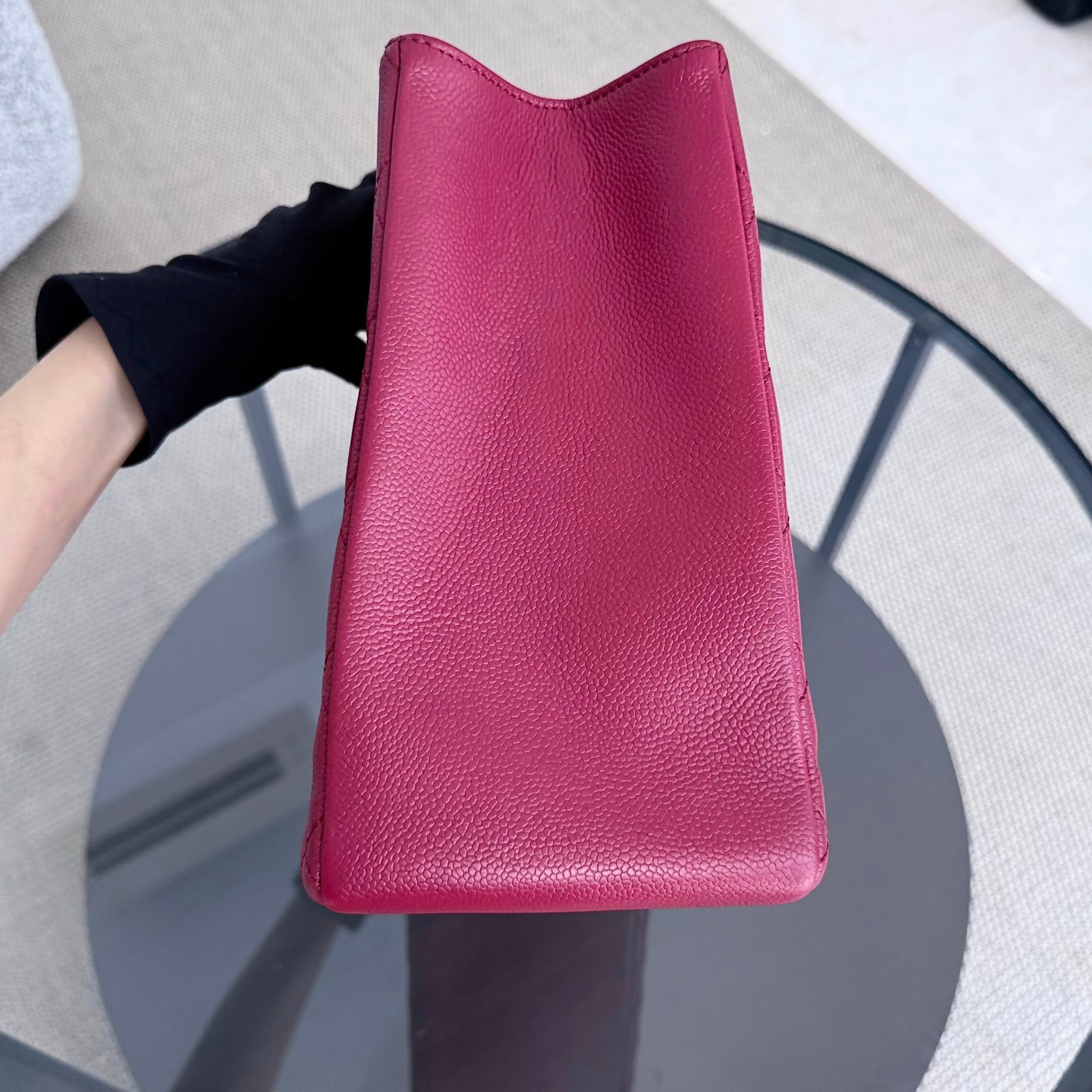 Chanel GST Grand Shopping Tote - Caviar Quilted Red Silver Hardware
