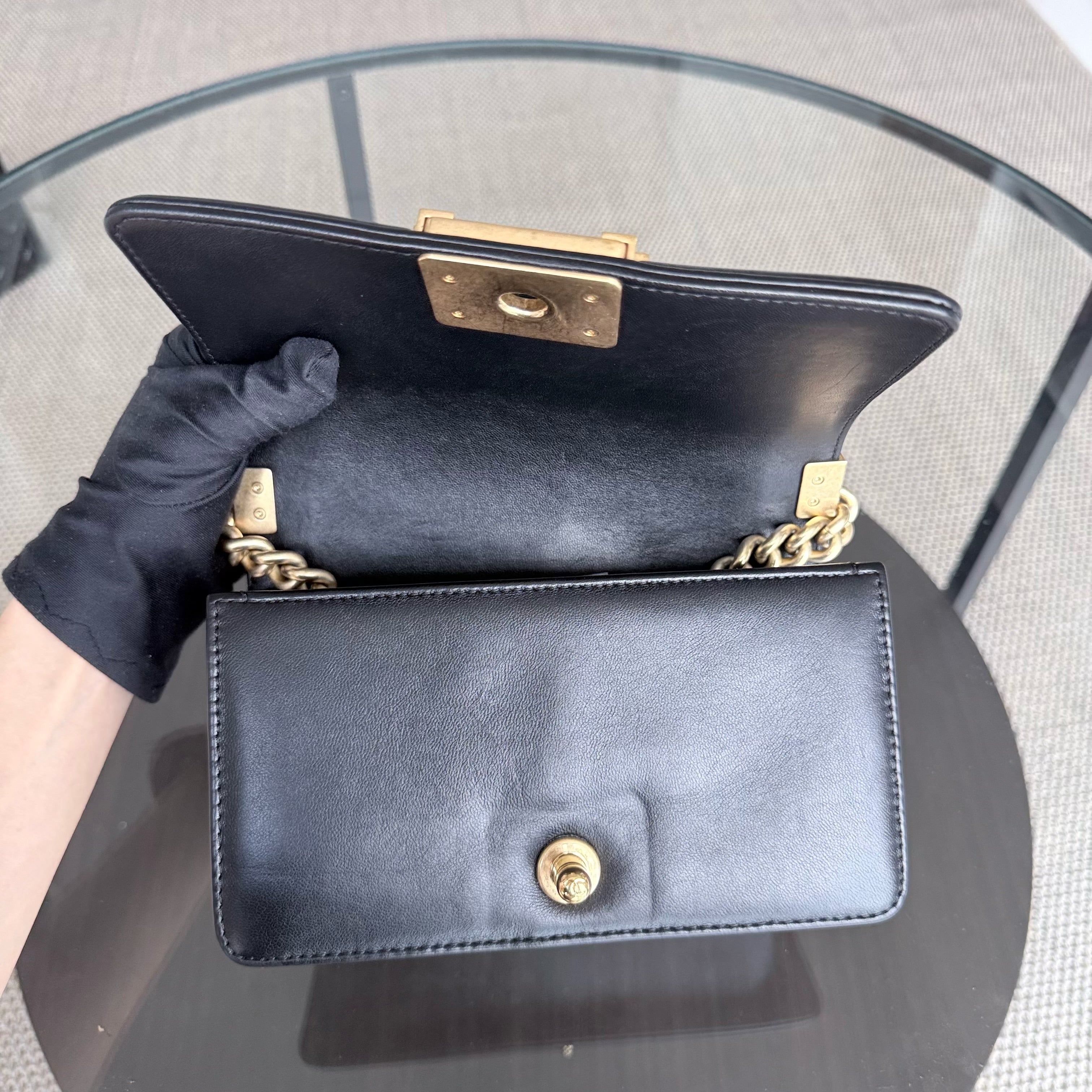 Chanel Boy Small - Quilted Lambskin Black Gold Hardware Series 24