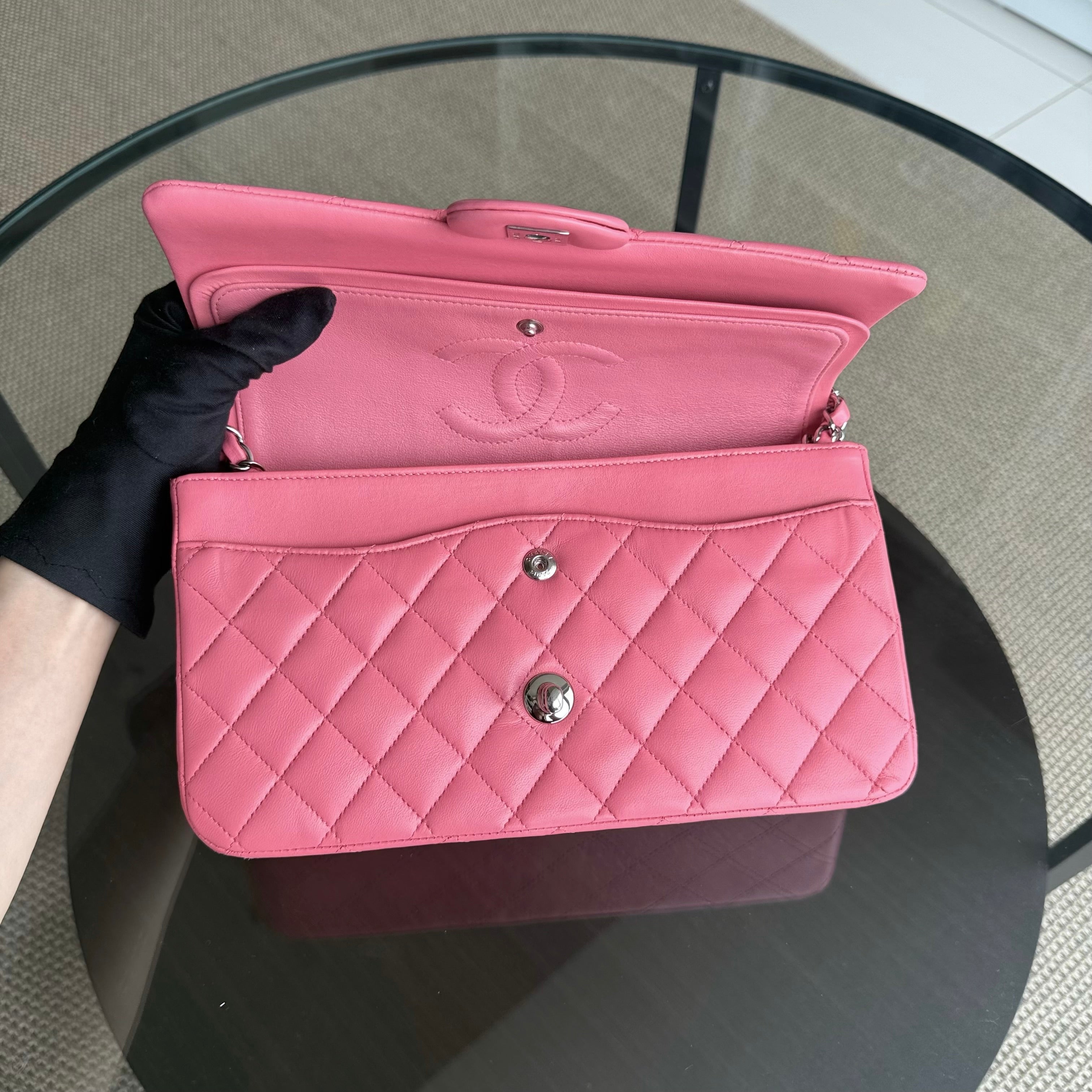 Chanel Classic Flap Medium - 25CM Quilted Lambskin Light Pink Gold Hardware Series 16