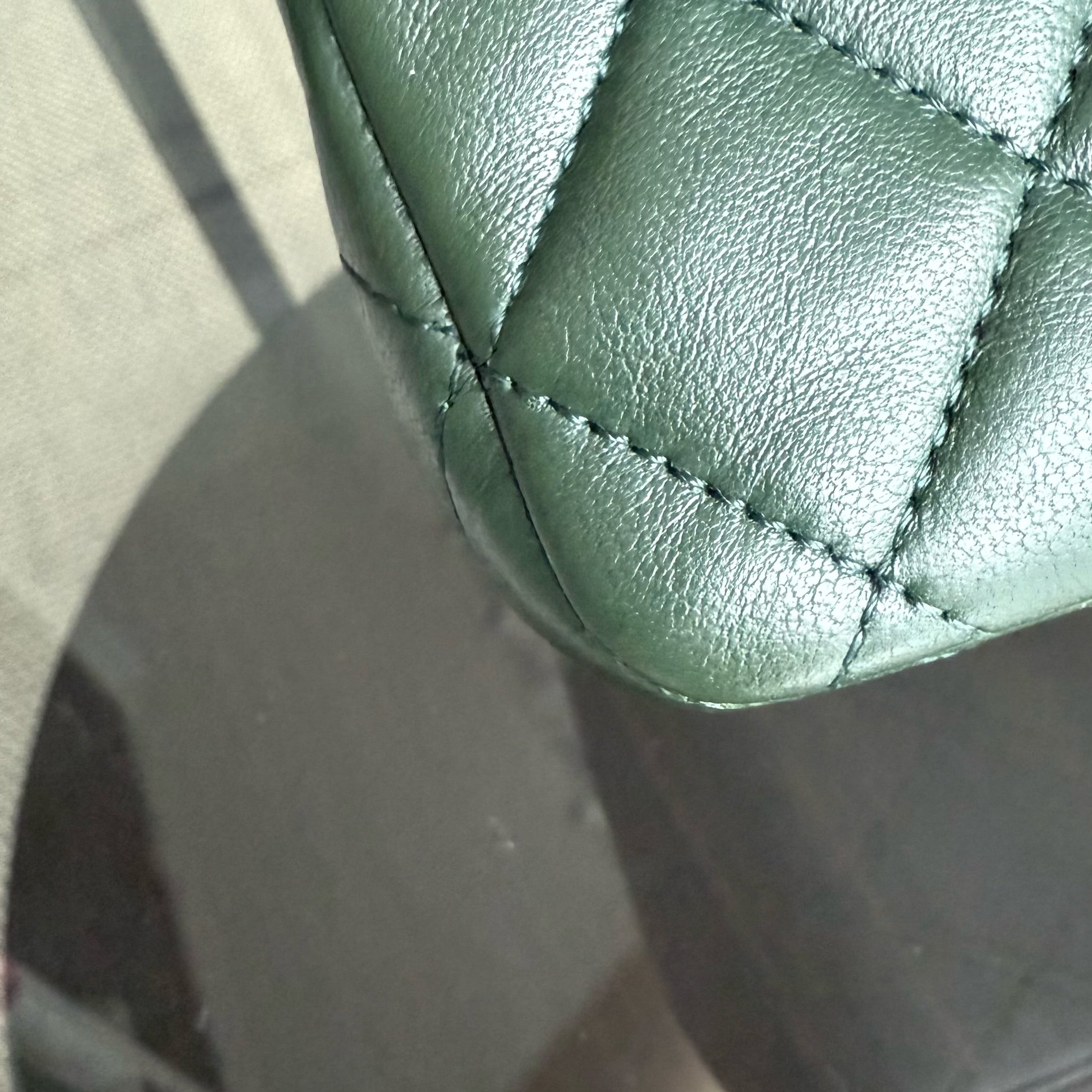 Chanel Classic Flap Medium - 25CM Quilted Lambskin Dark Green Silver Hardware Series 23