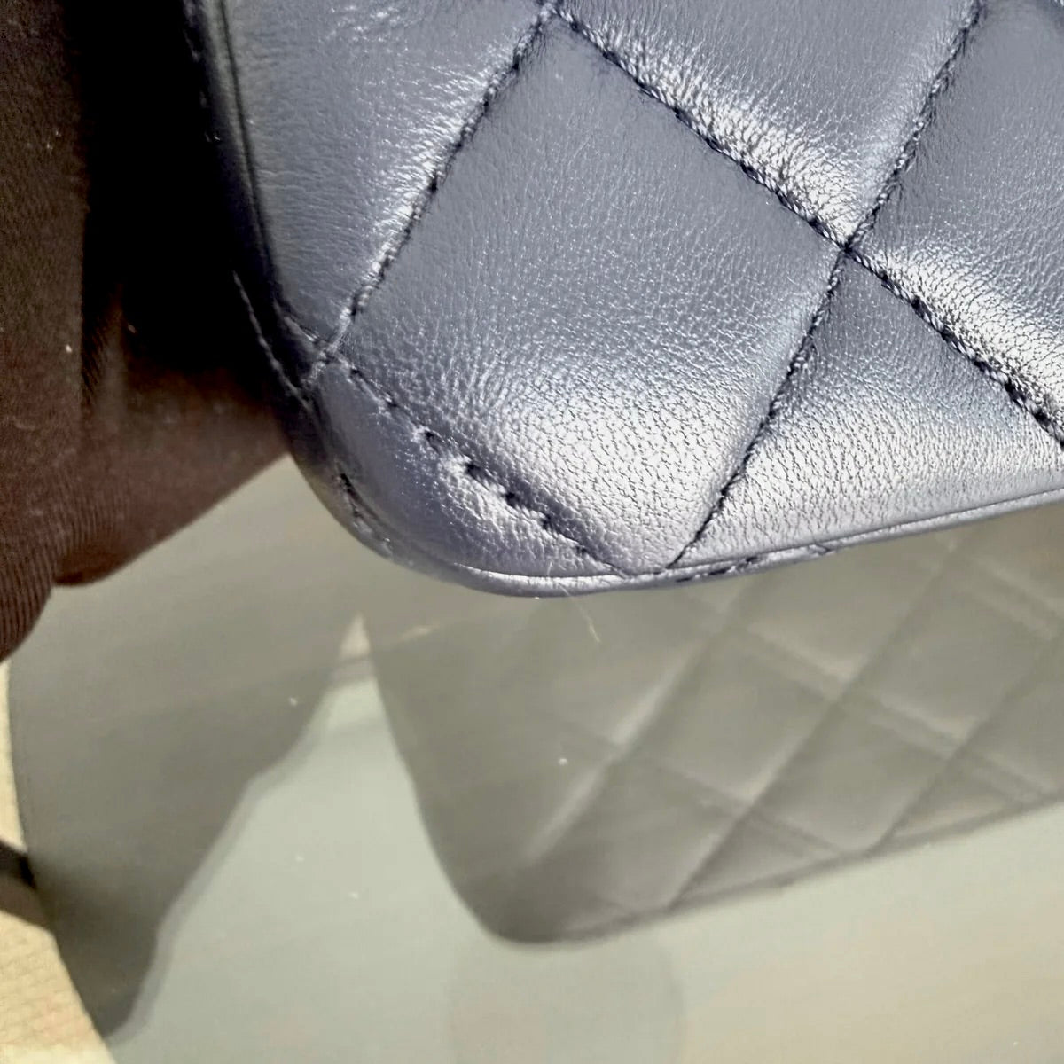 Chanel Classic Flap Mini - 20CM Rectangle Pearl Crush Quilted Lambskin Dark Blue Gold Hardware Series 30