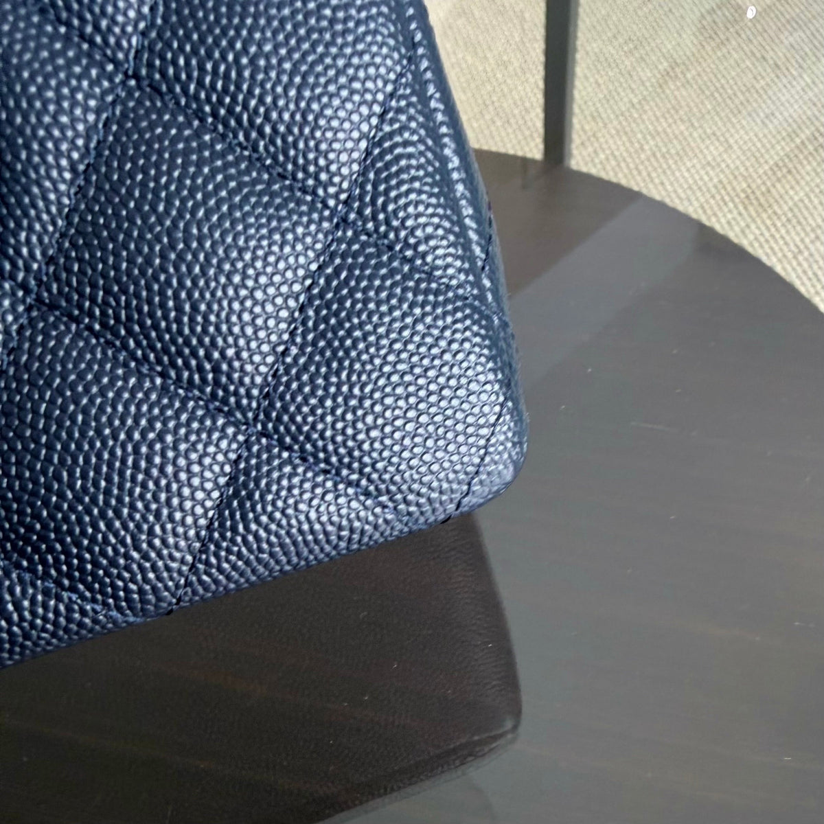 Chanel Classic Flap Medium - Caviar 25CM Quilted Midnight Blue Light Gold Hardware Series 26
