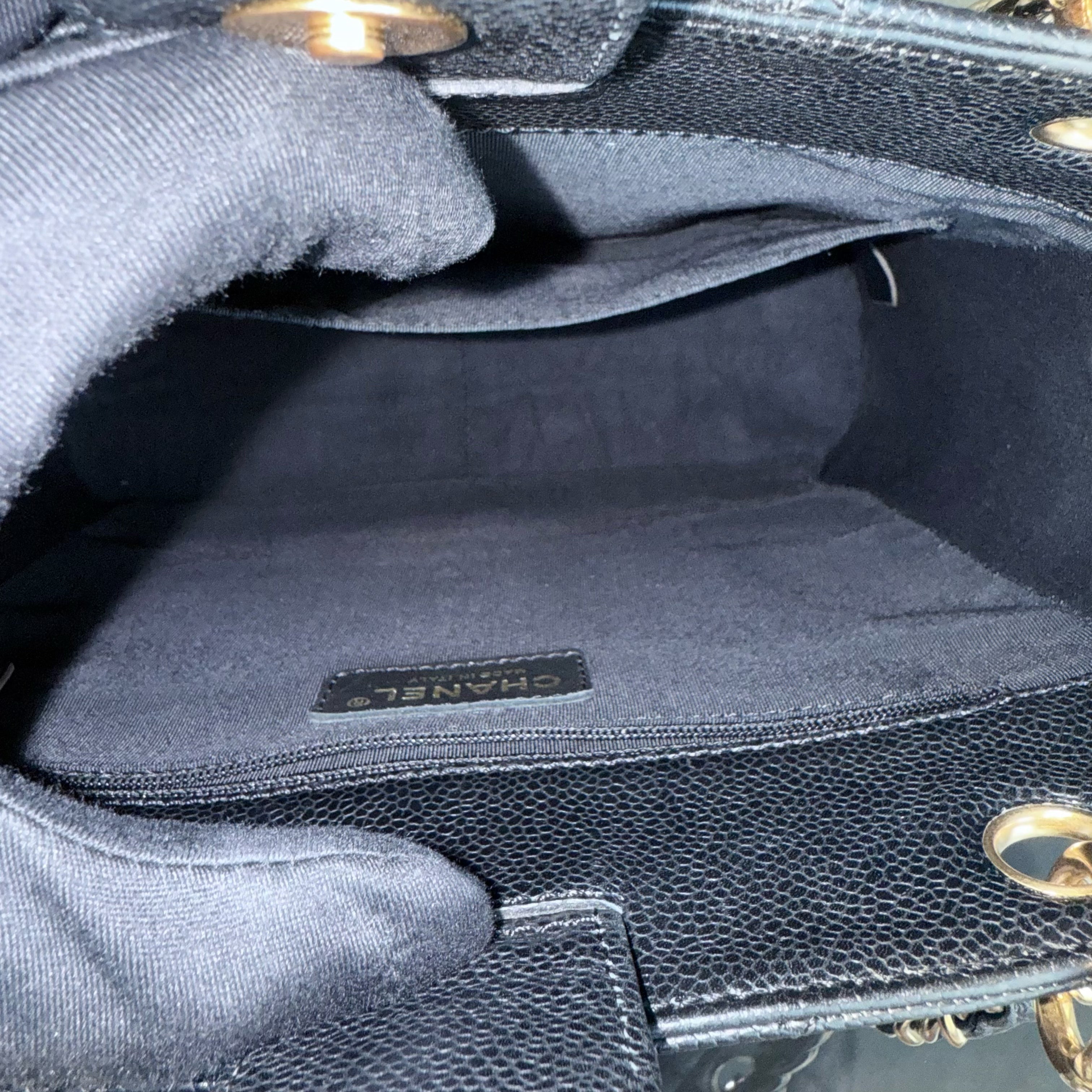 Chanel PST Petite Shopping Tote - Caviar Quilted Black Gold Hardware