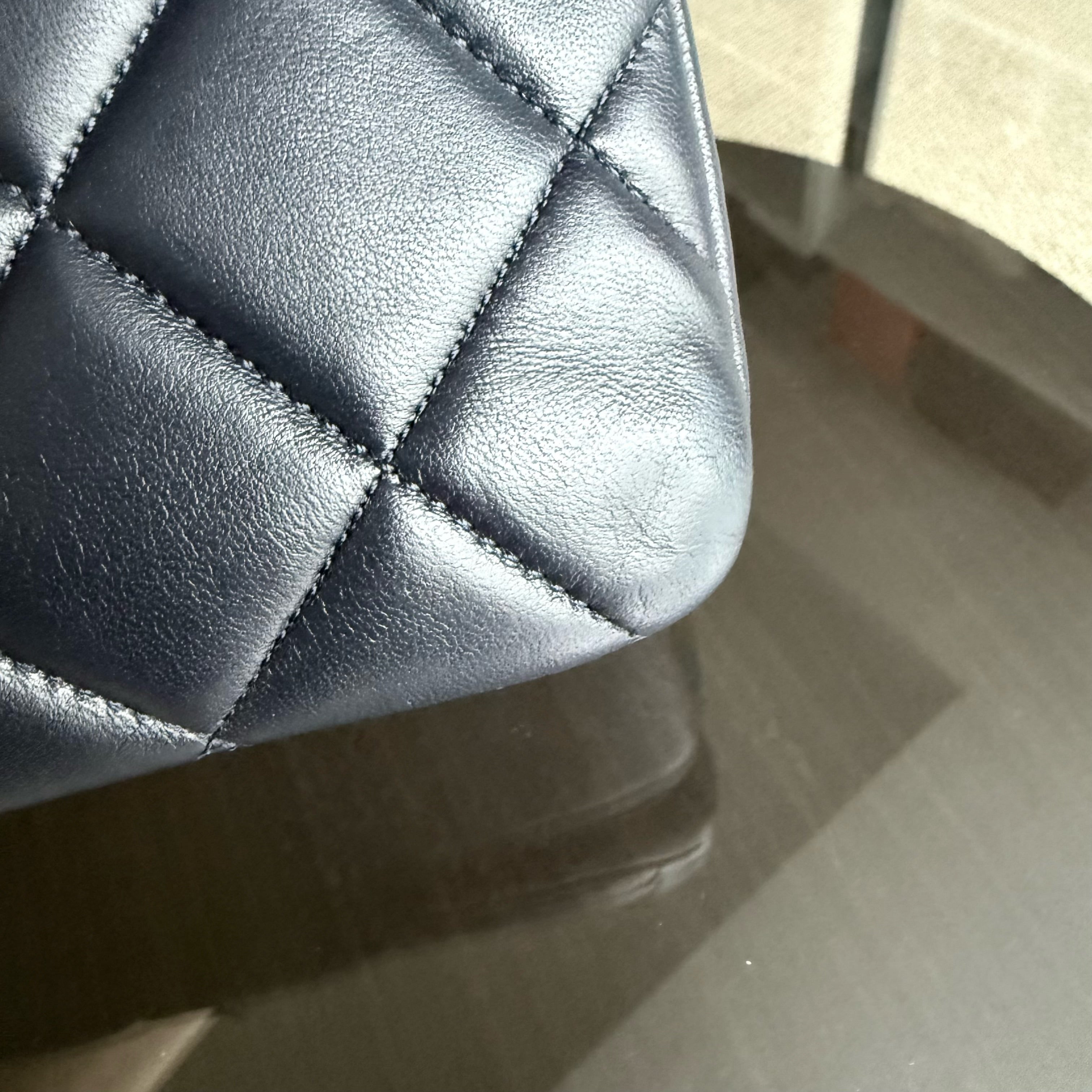 Chanel Trendy CC Small - Quilted Lambskin Dark Navy Blue Silver Hardware Series 21