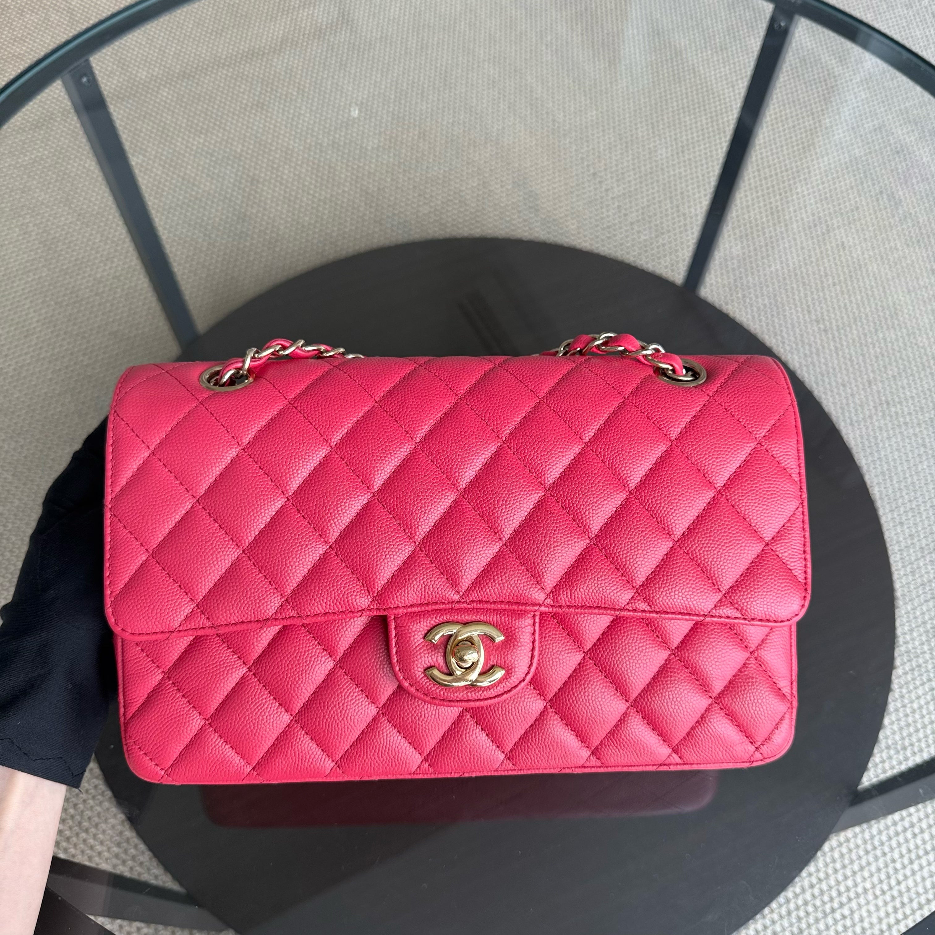 Chanel Classic Flap Medium - Caviar 25CM Quilted Hot Pink Gold Hardware Series 23