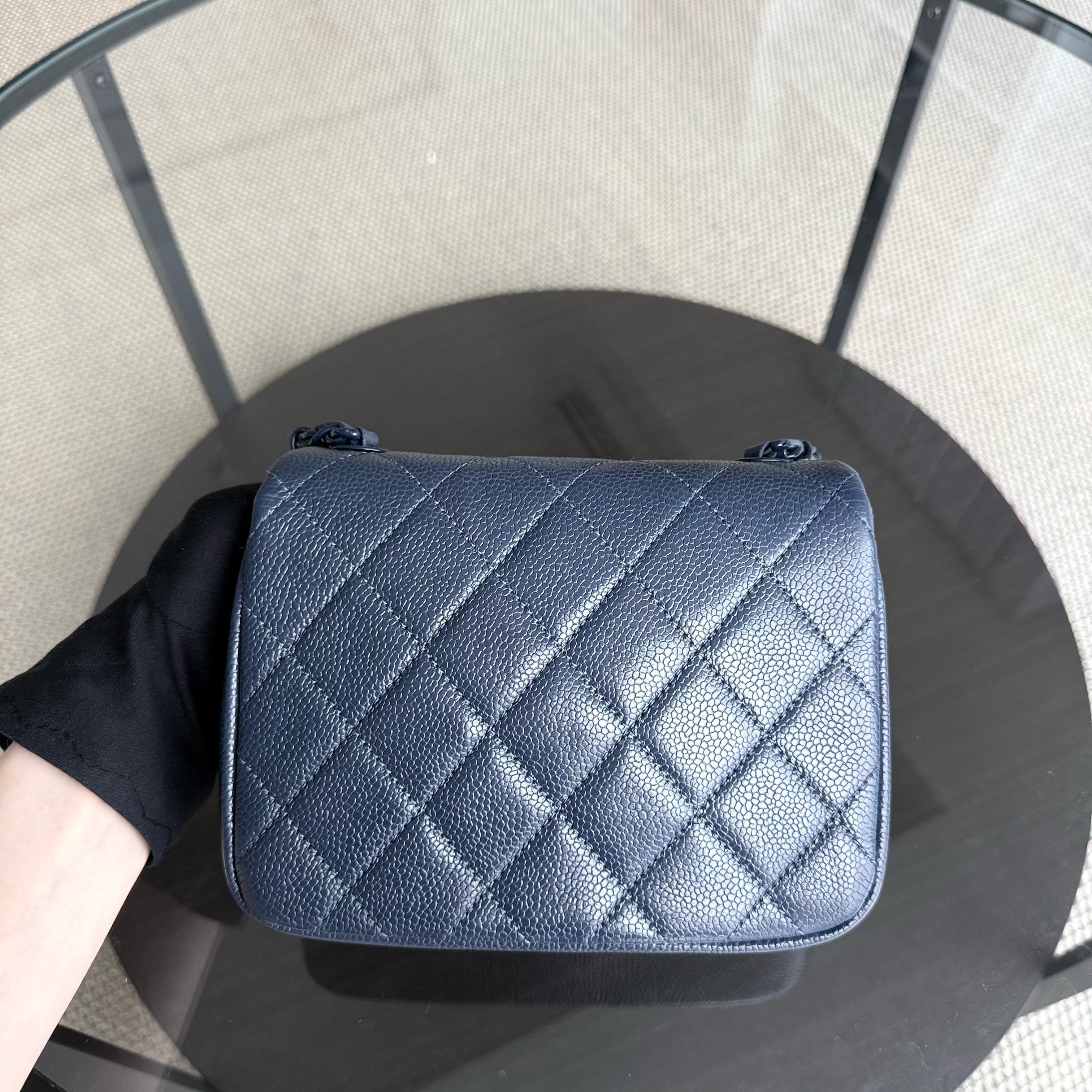 Chanel CC Flap Mini Square - Caviar Quilted All Blue Hardware Series 29