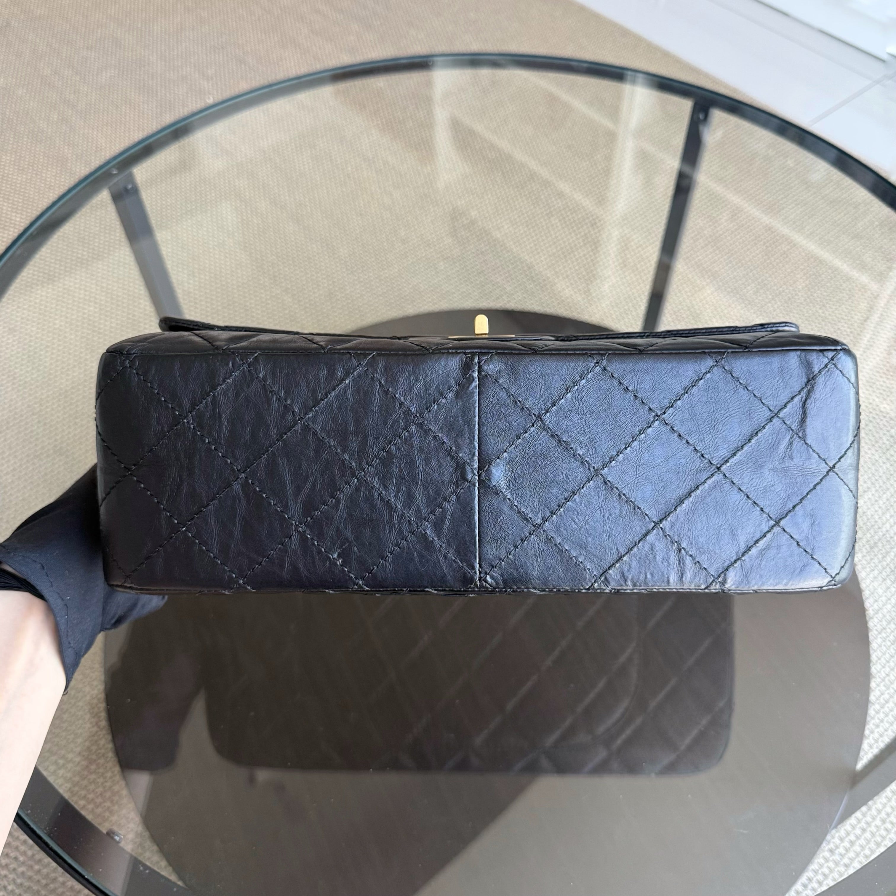 Chanel 2.55 Reissue 227 - Quilted Aged Calfskin Black Gold Hardware Series 17