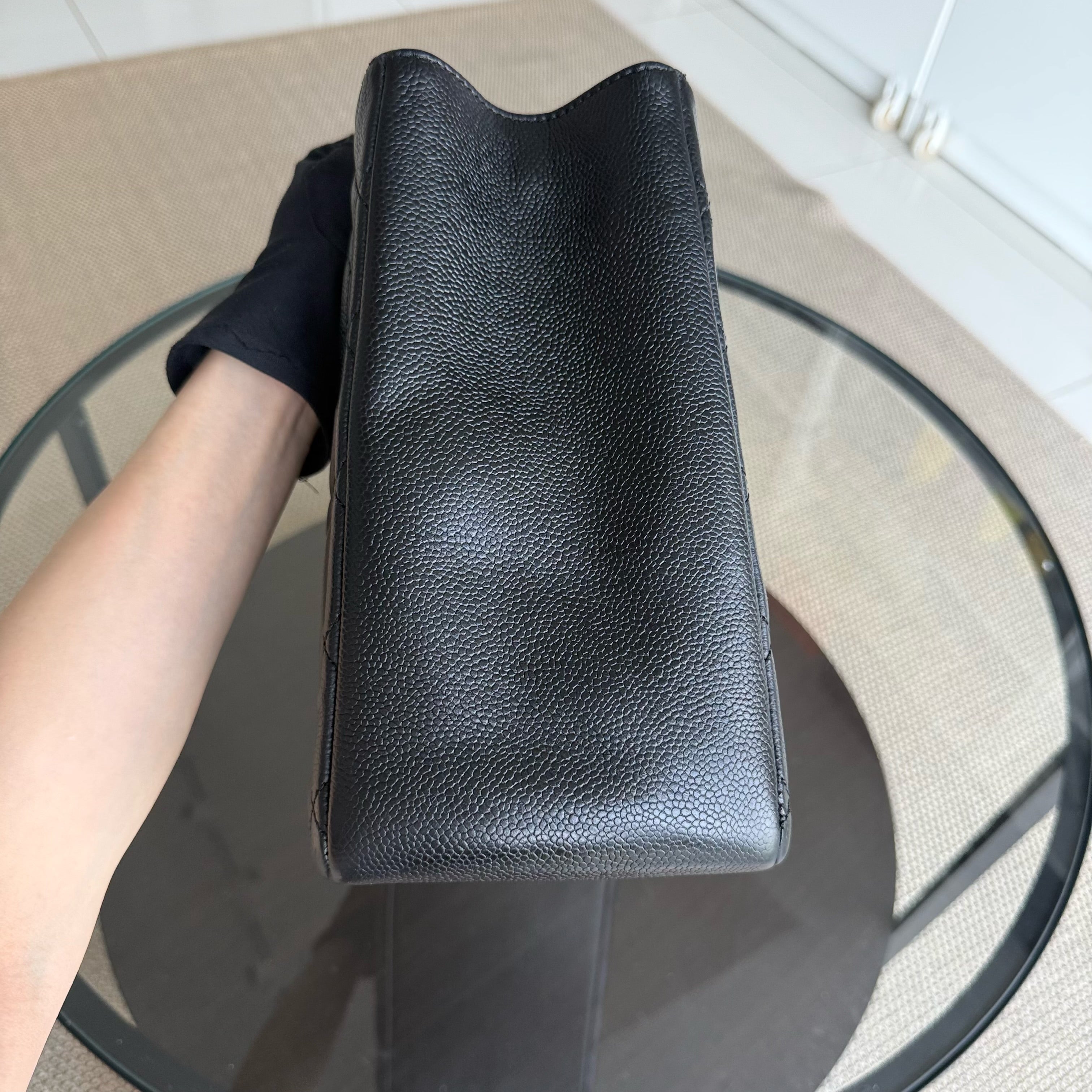 Chanel GST Grand Shopping Tote - Caviar Quilted Grained Calfskin Black Gold Hardware Series 17