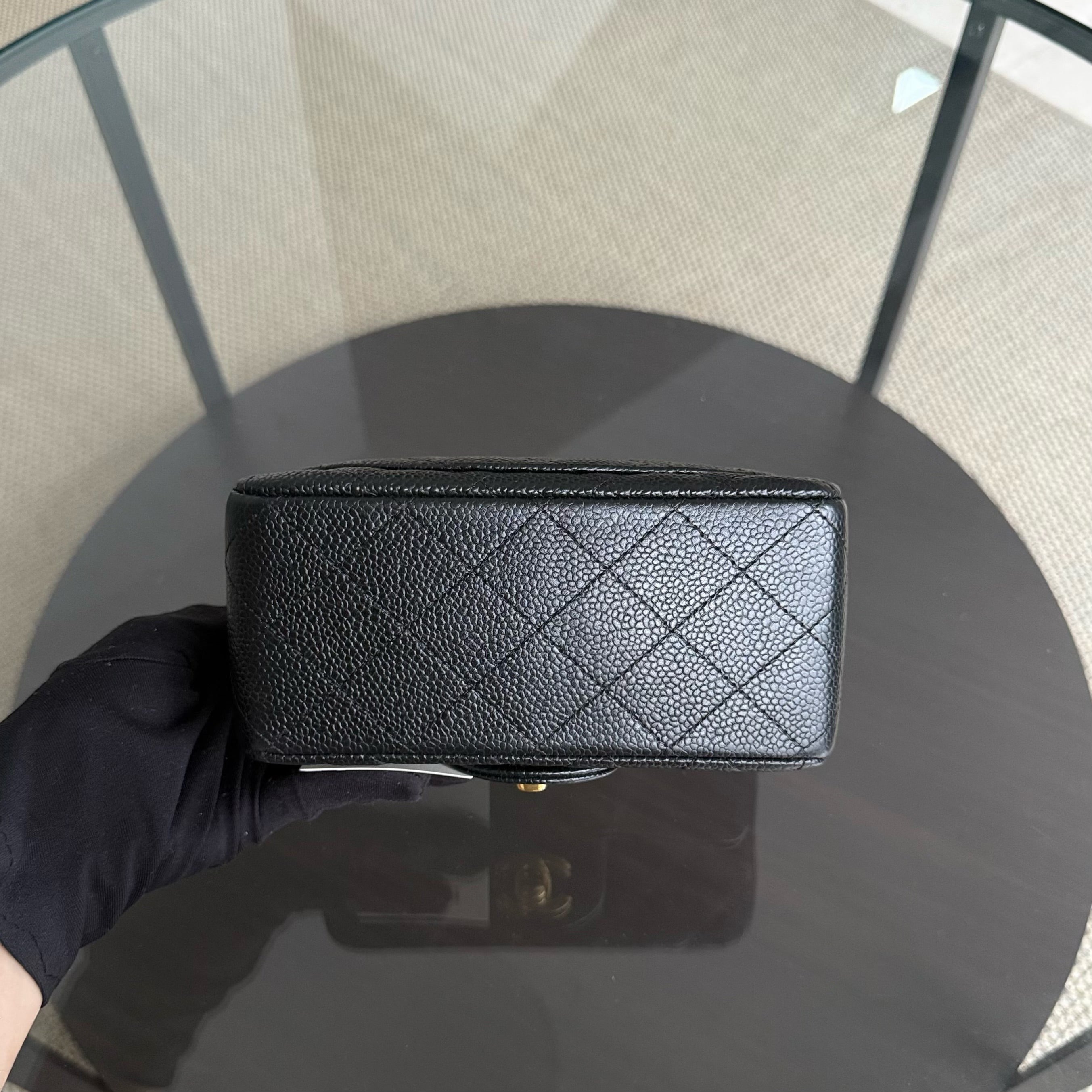 Chanel Classic Flap Mini Square - Caviar Quilted Black Gold Hardware Series 21