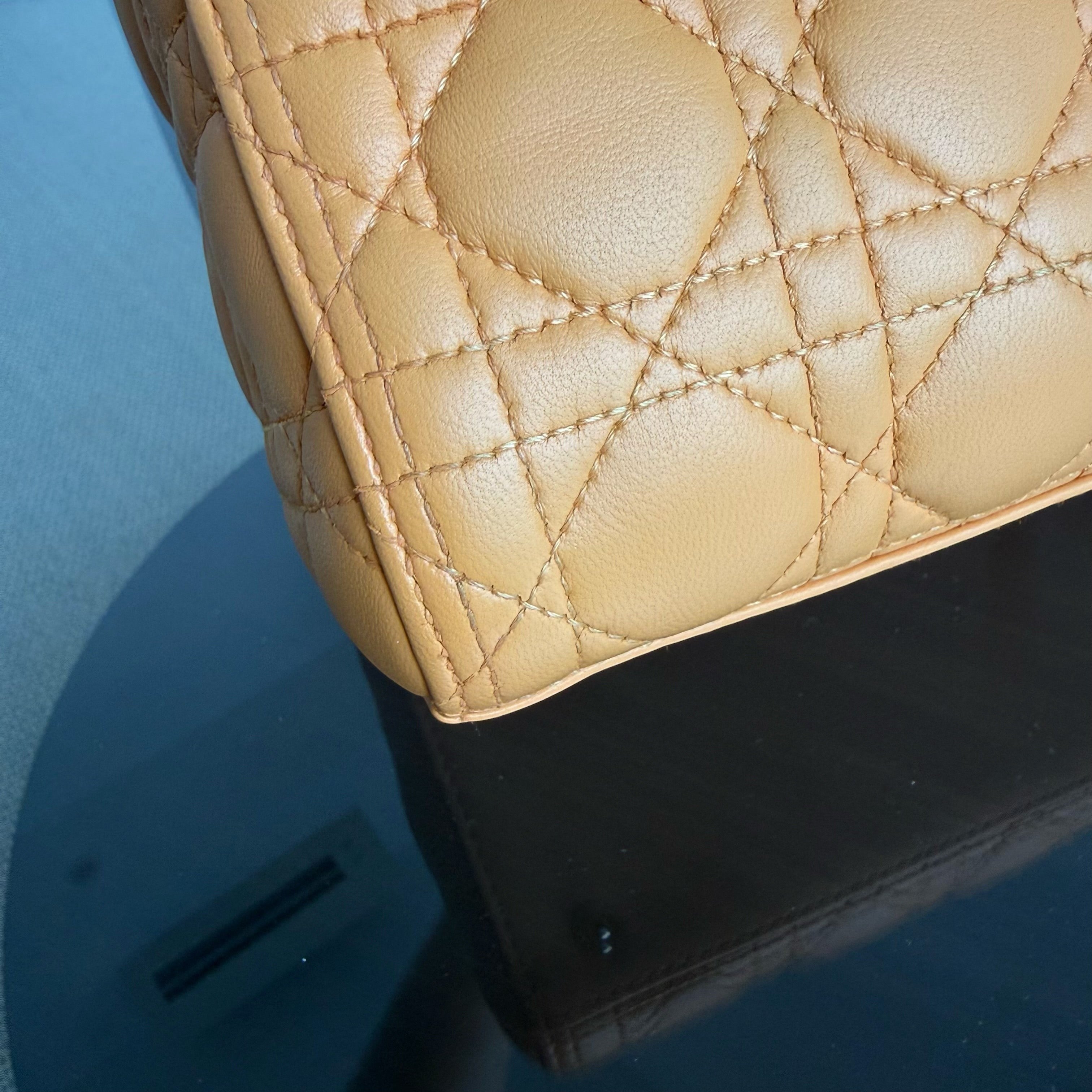 Dior Lady Medium - Cannage Lambskin Caramel Gold Hardware Strap