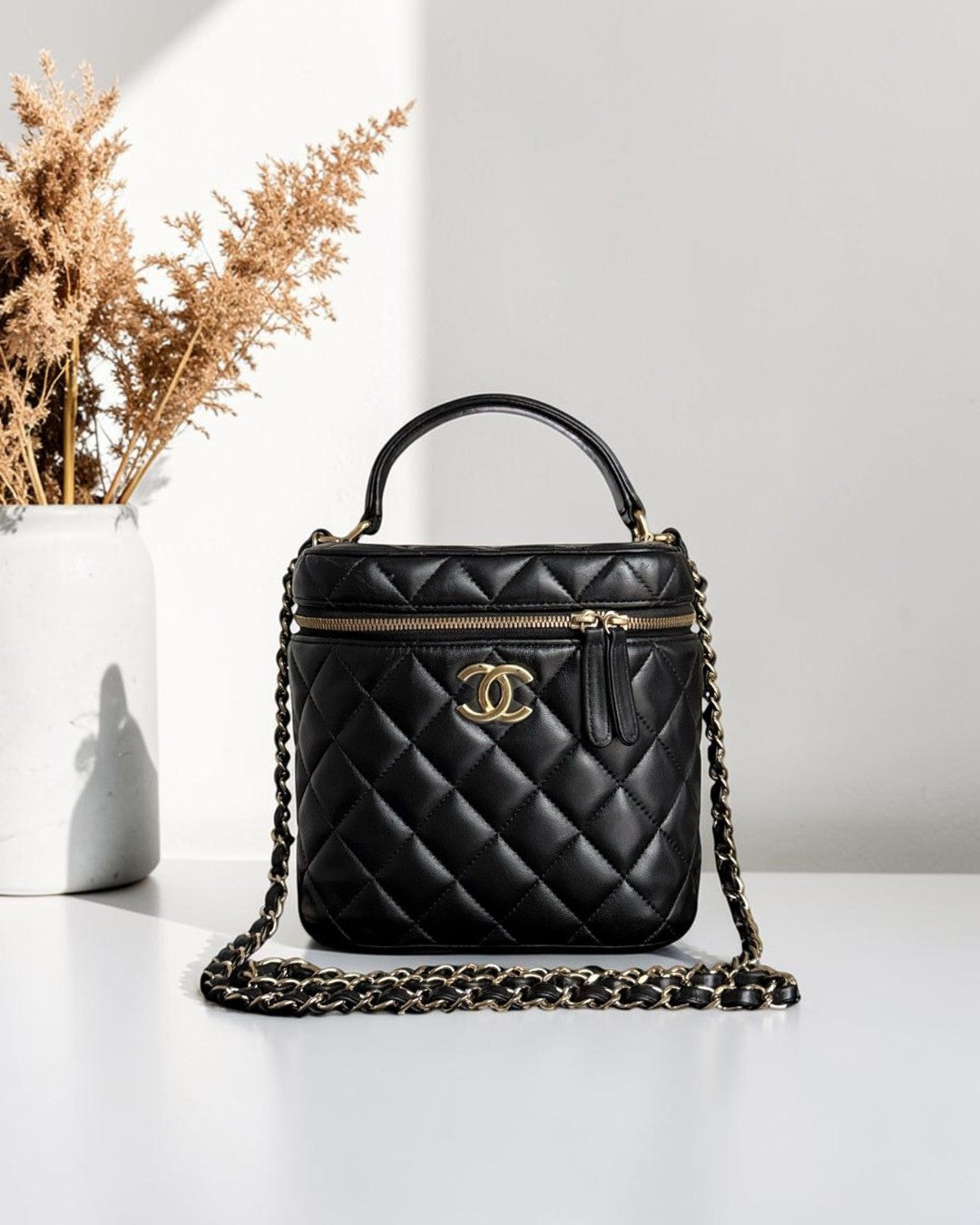 Chanel Trendy CC Vanity Black Lambskin Gold Hardware Microchip