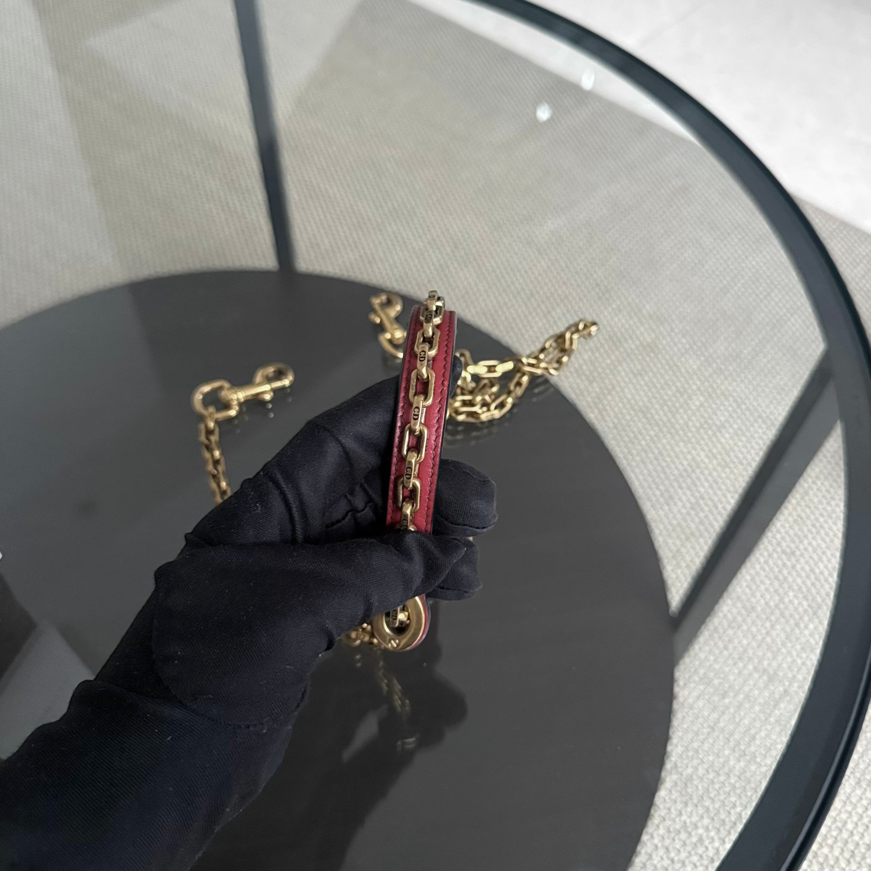Dior Lady Mini - Valentine Studded Red Golden Hardware
