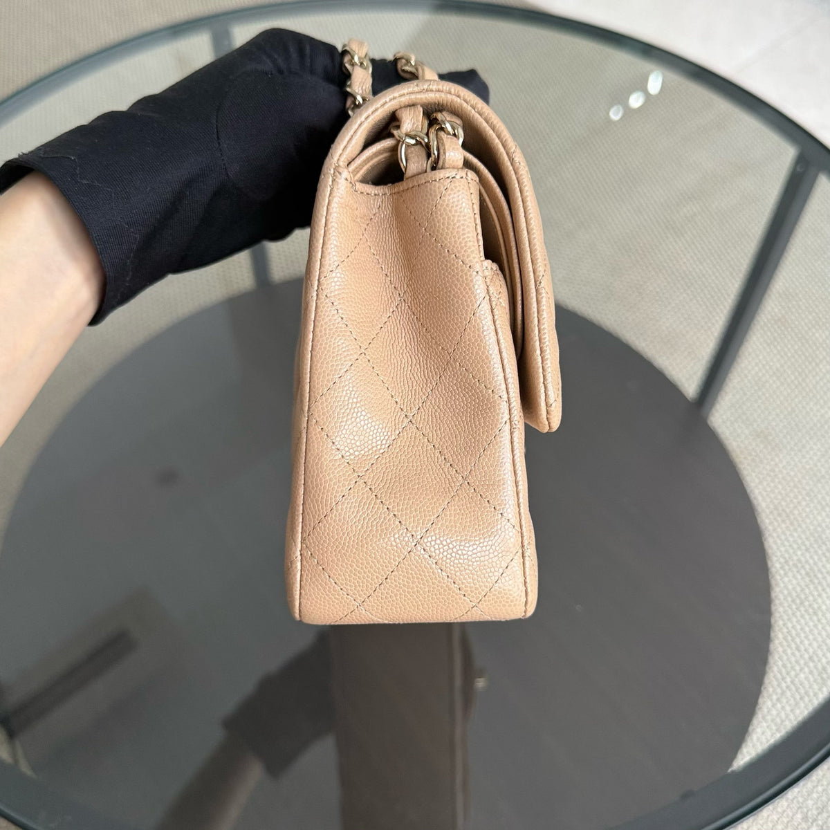 Chanel Classic Flap Medium - Caviar 25CM Quilted Caramel Gold Hardware Series 28