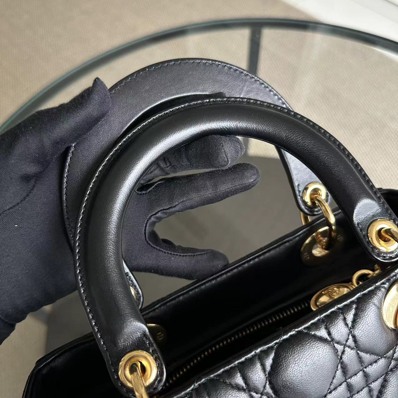 Dior Lady Medium Cannage Lambskin Black GHW