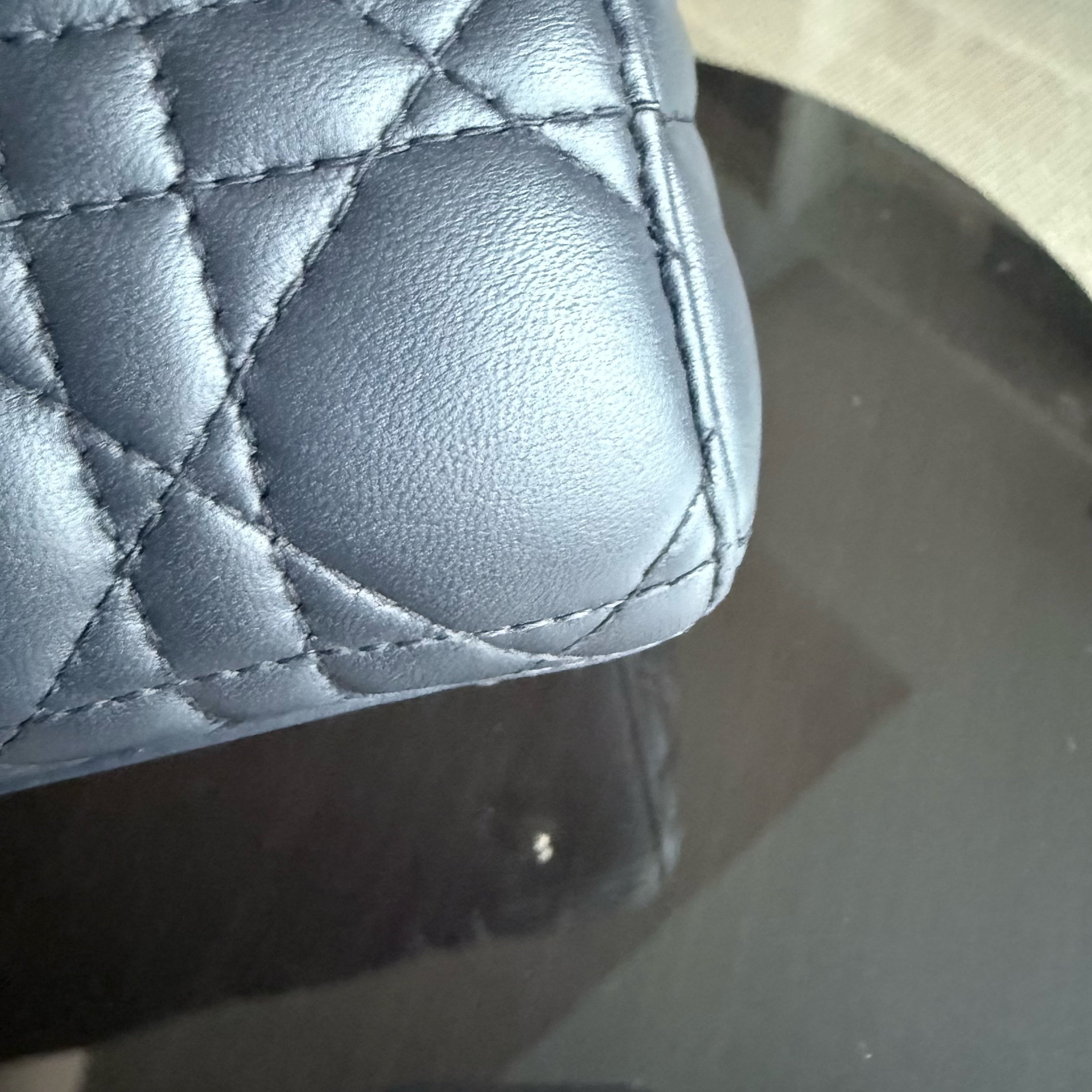 Dior Lady Small - Cannage Lambskin Dark Grey Gray Charcoal Gold Hardware