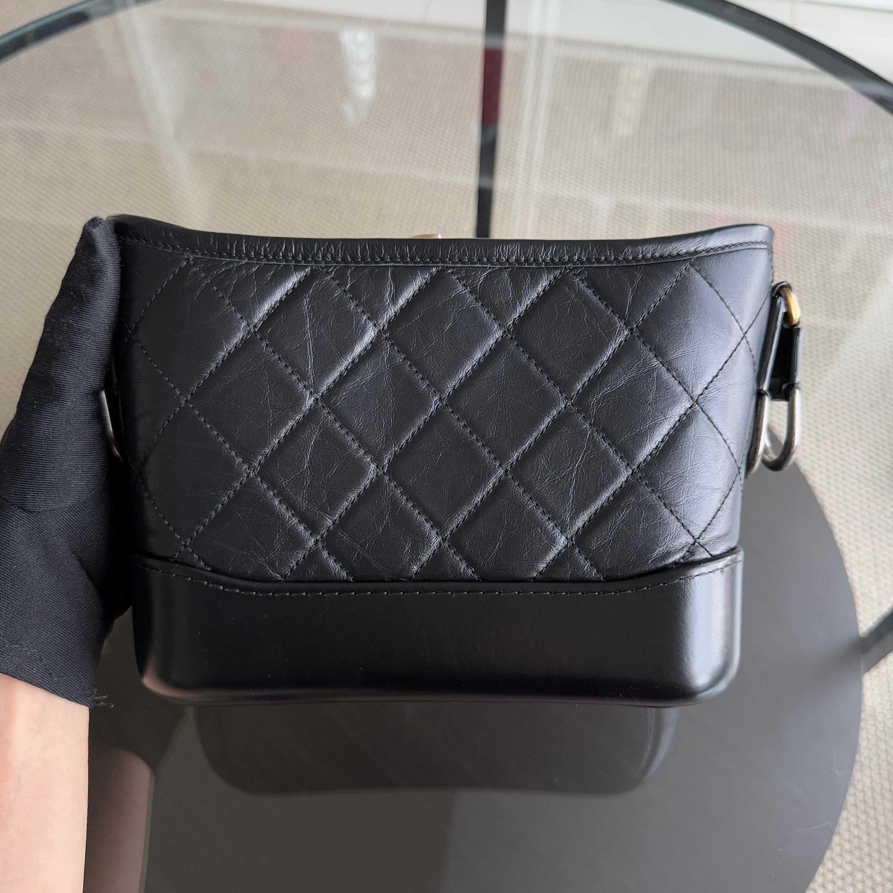 Chanel Gabrielle Hobo Small - Quilted Calfskin Black Gold Hardware